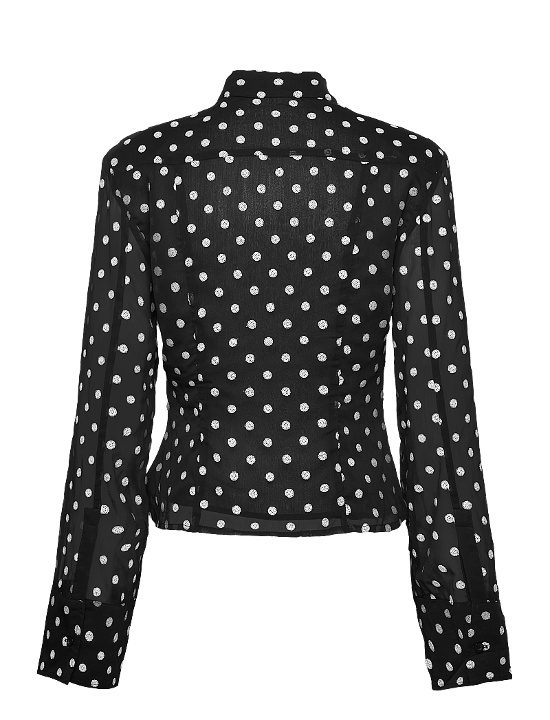 ROTATE - CHIFFON FITTED SHIRT - långärmade skjortor - 1000 black comb. - 2