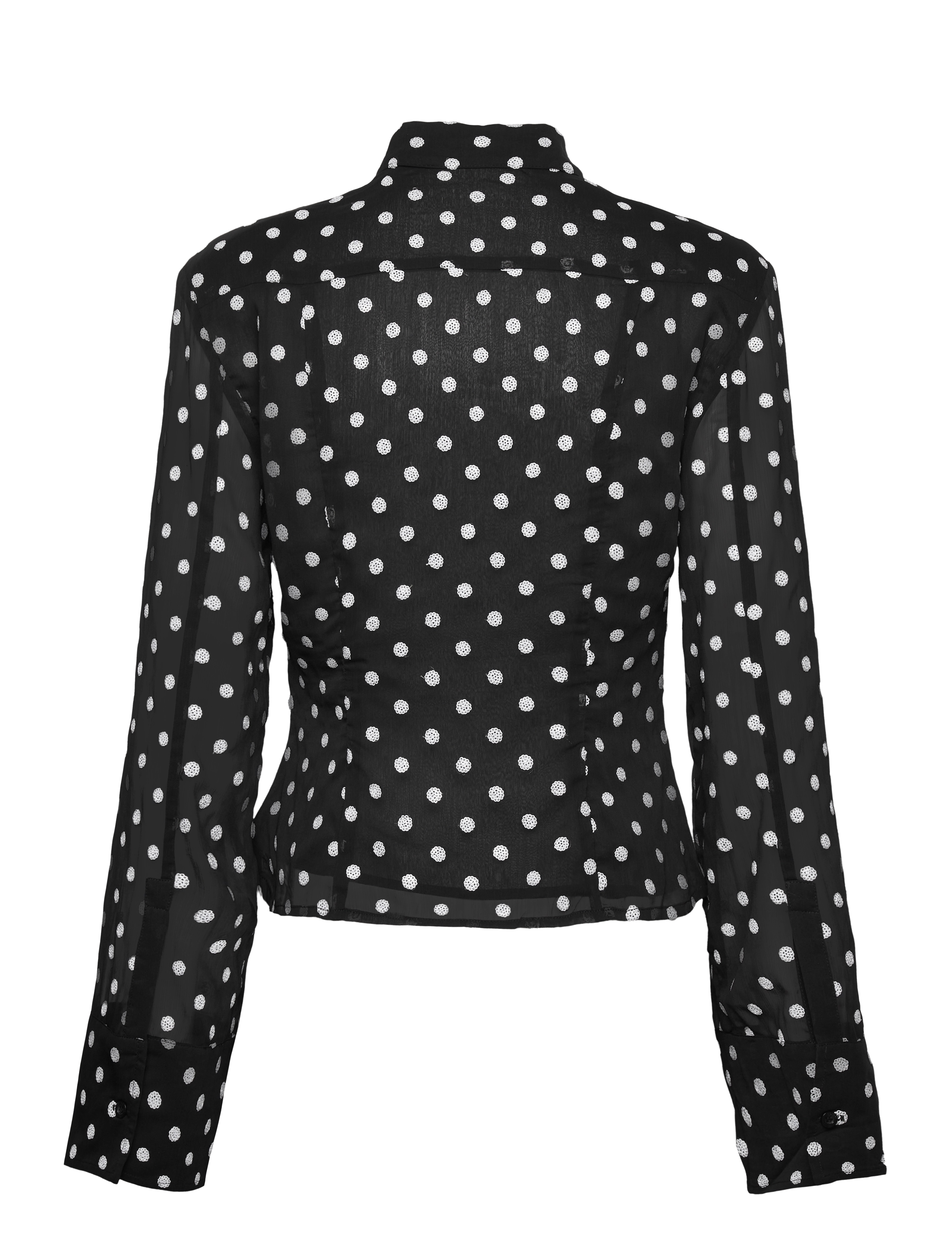ROTATE - Chiffon Fitted Shirt - 1000 black comb. - 2