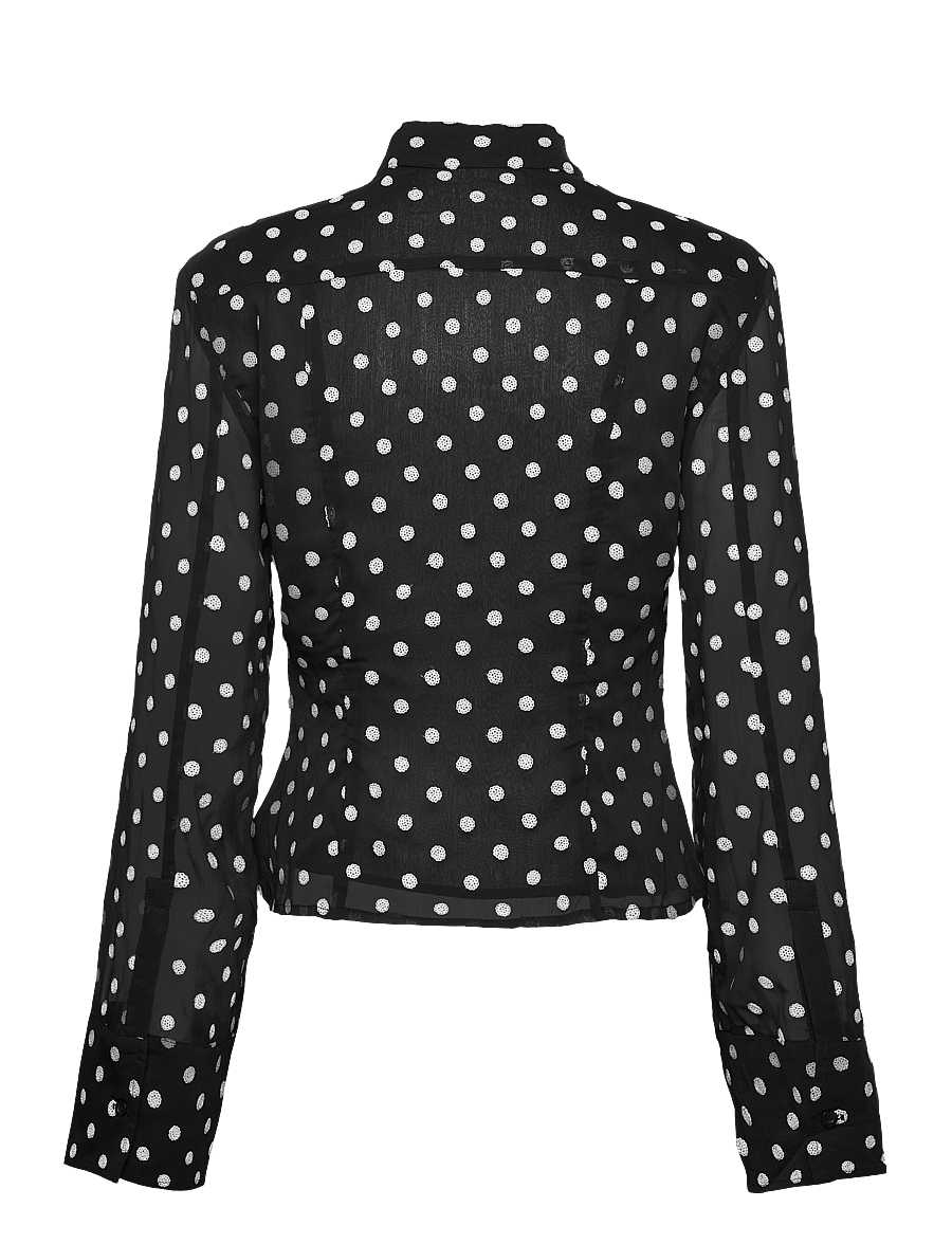 ROTATE - Chiffon Fitted Shirt - 1000 black comb. - 2