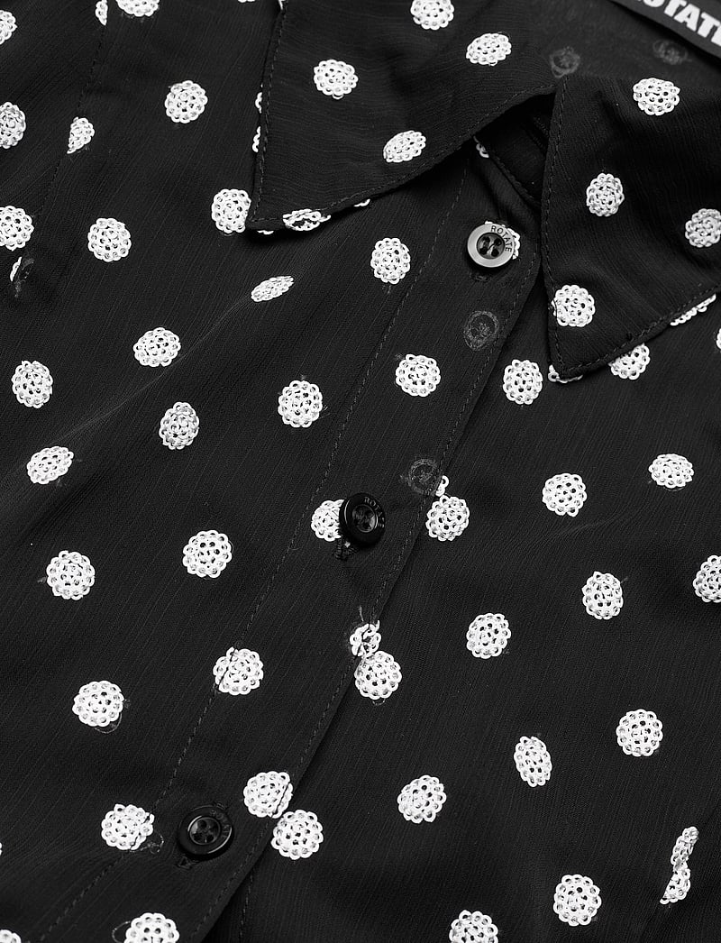 ROTATE - CHIFFON FITTED SHIRT - långärmade skjortor - 1000 black comb. - 4