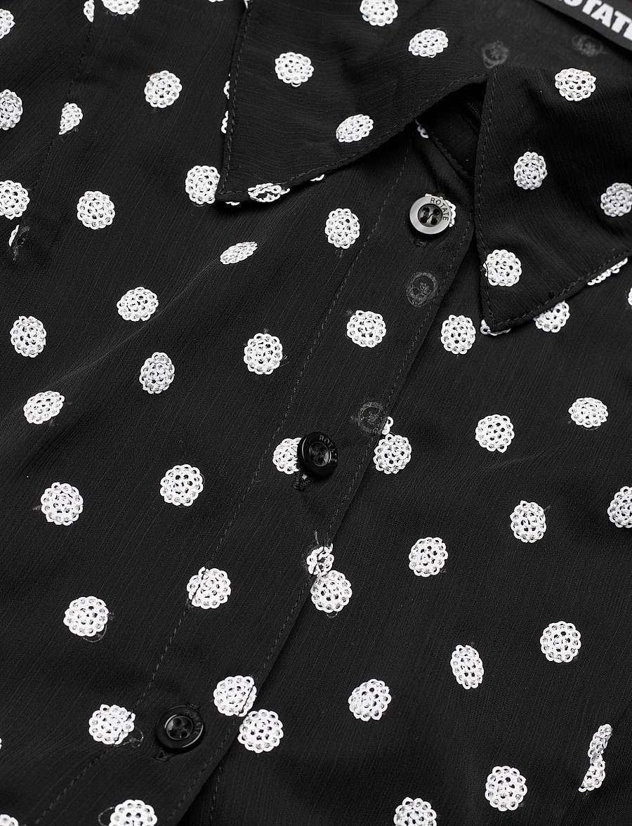 ROTATE - Chiffon Fitted Shirt - 1000 black comb. - 4