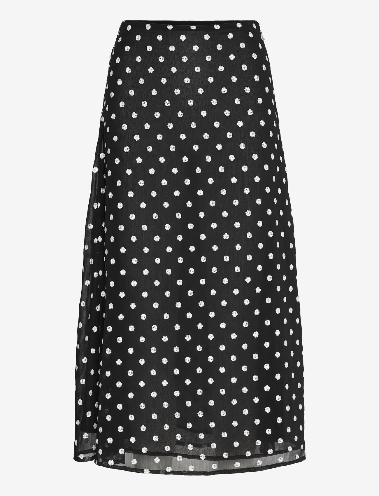 ROTATE Birger Christensen - Chiffon Midi Skirt - 1000 black comb. - 1