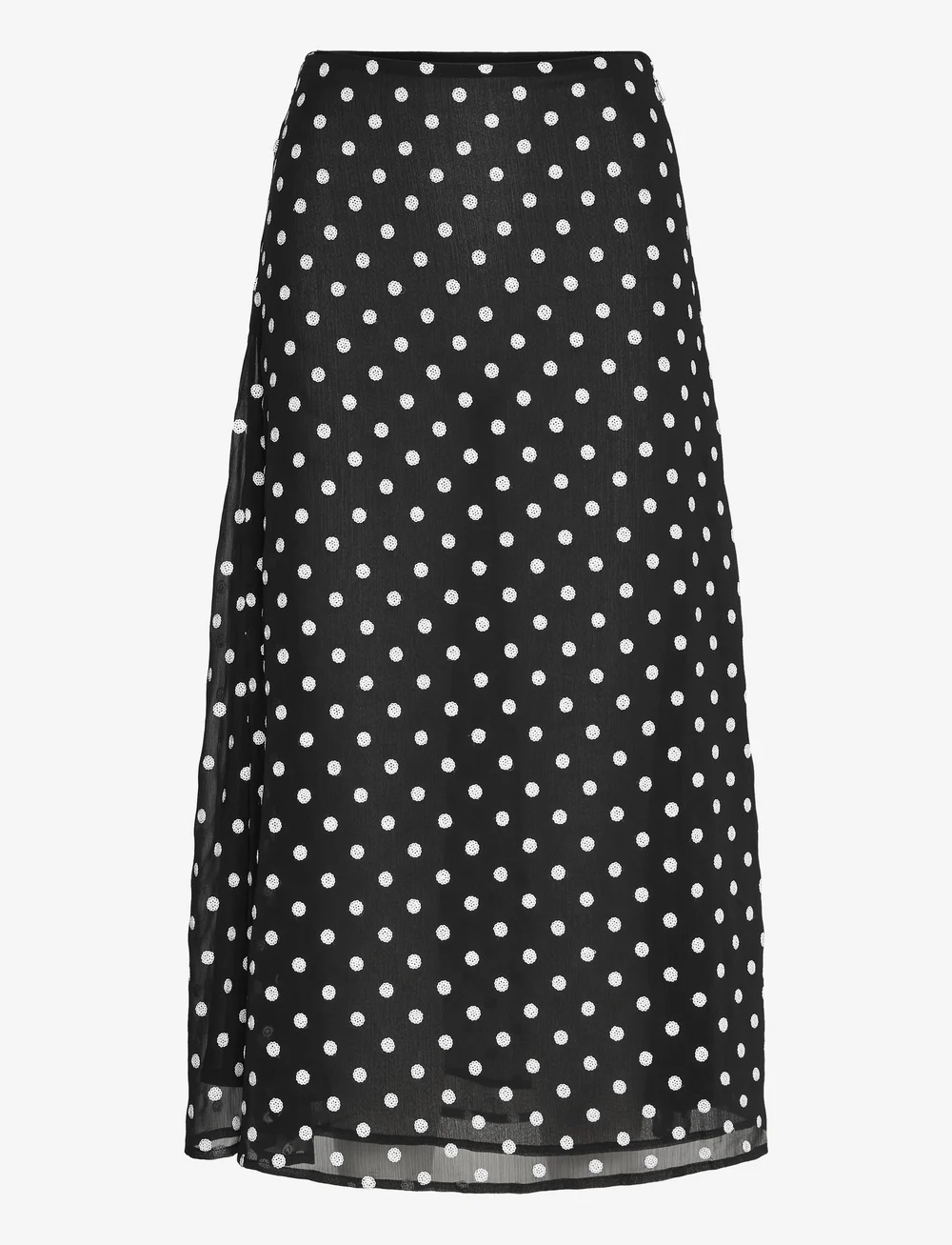 ROTATE Birger Christensen - Chiffon Midi Skirt - midi-röcke - 1000 black comb. - 1