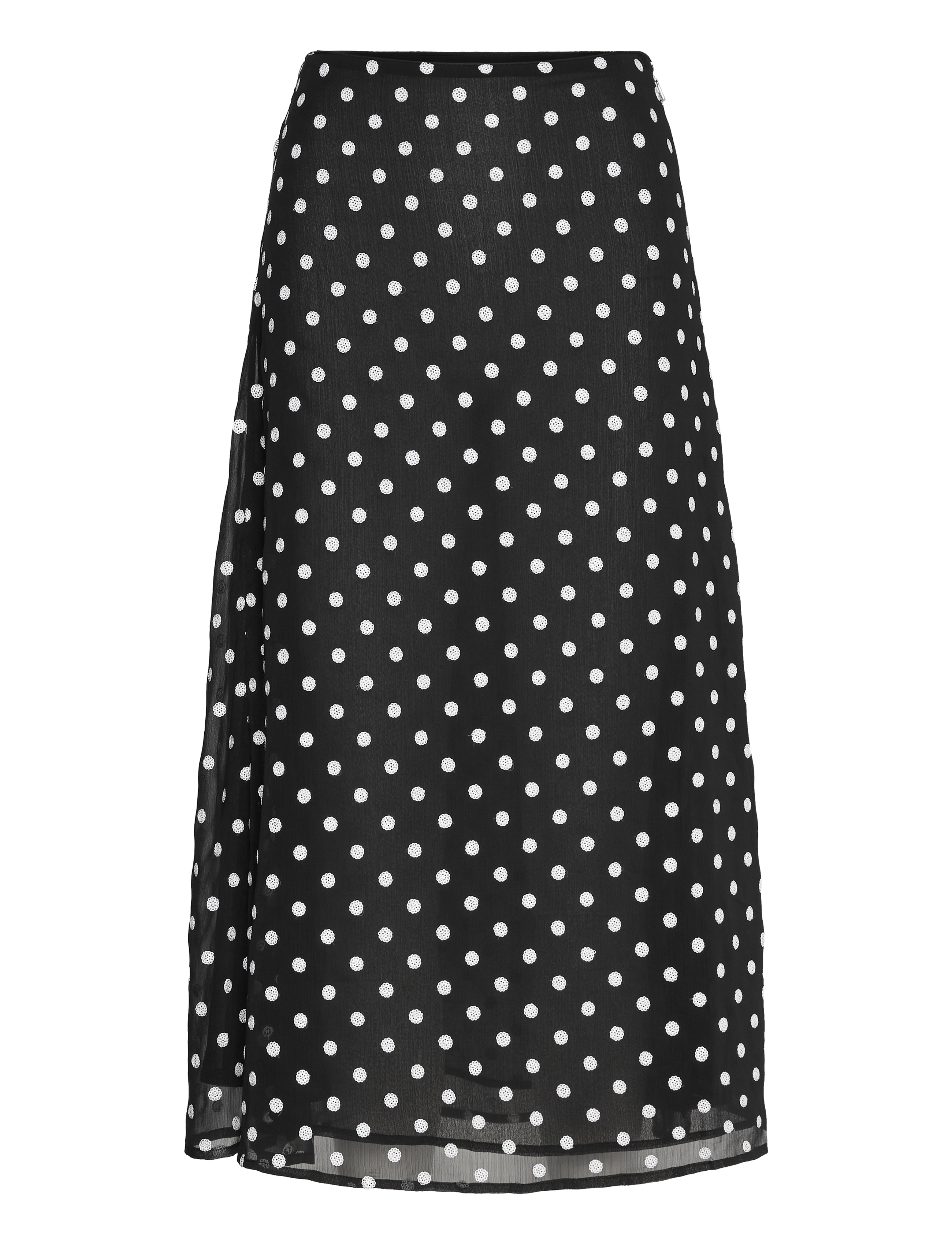 ROTATE Chiffon Midi Skirt - Tøj - 1000 BLACK COMB. / black