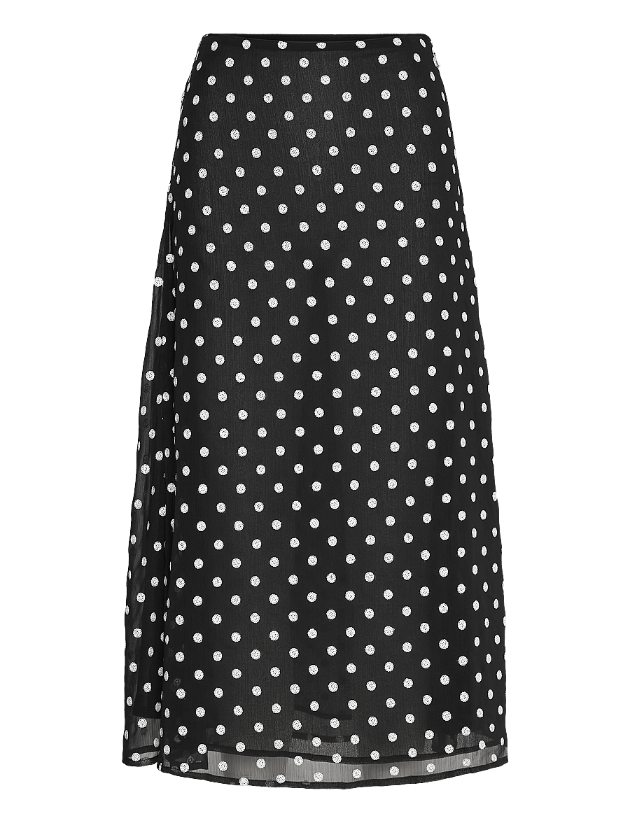 ROTATE - Chiffon Midi Skirt - midi kjolar - 1000 black comb. - 1