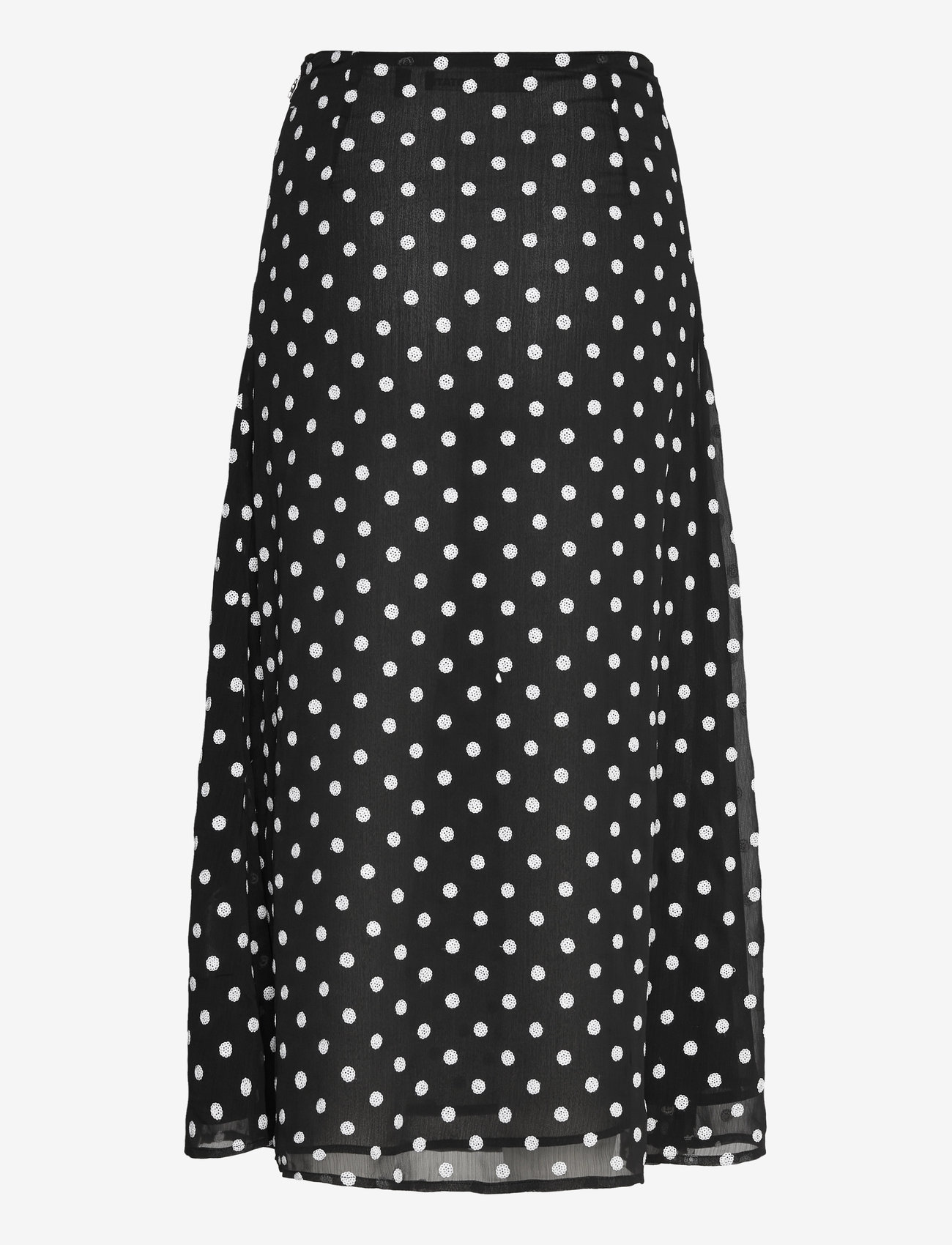 ROTATE Birger Christensen - Chiffon Midi Skirt - 1000 black comb. - 2