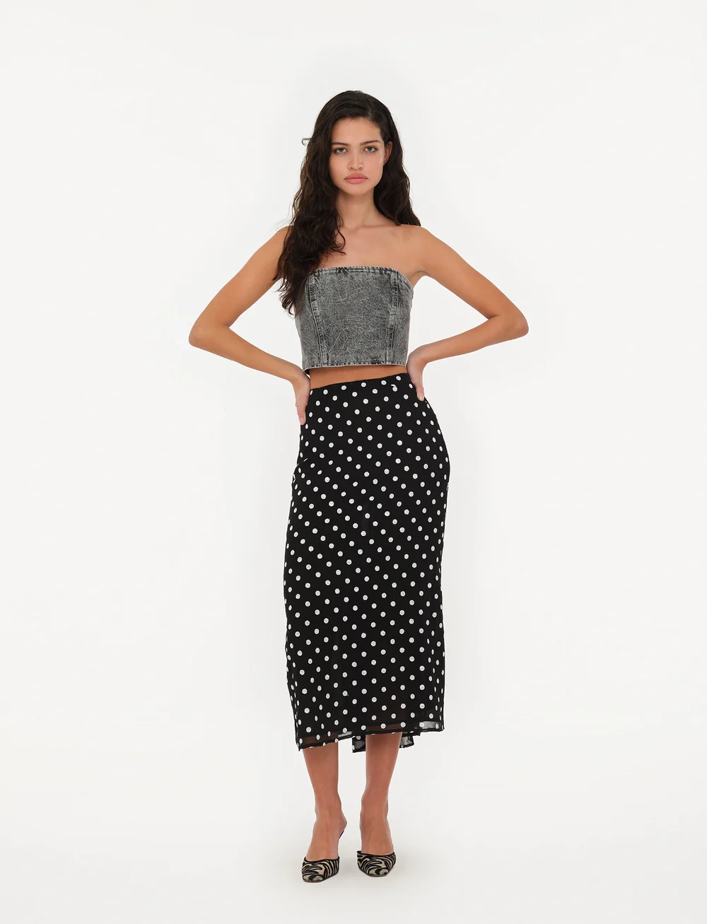 ROTATE Birger Christensen - Chiffon Midi Skirt - midi-röcke - 1000 black comb. - 0