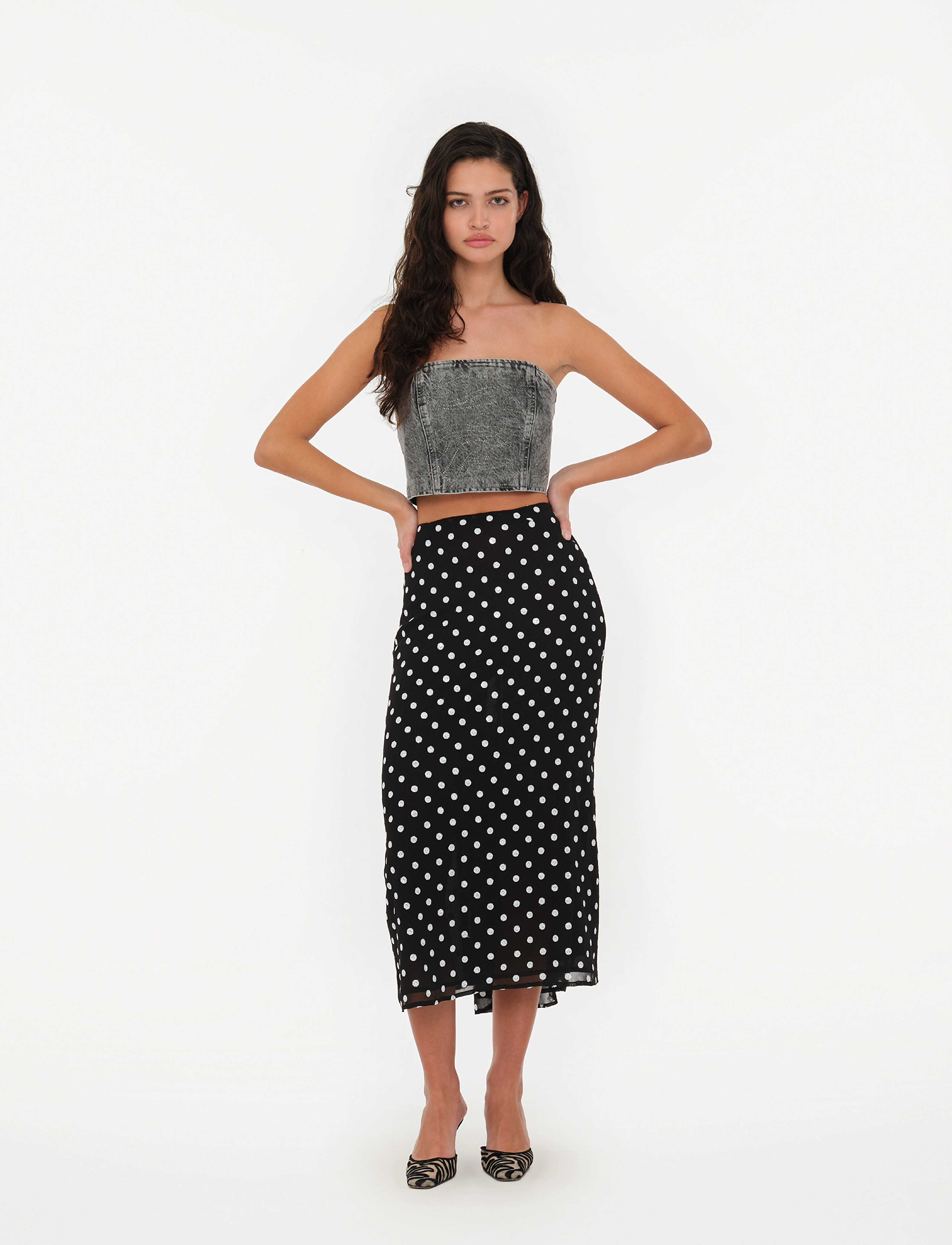 ROTATE Chiffon Midi Skirt - Röcke - 1000 BLACK COMB. / black