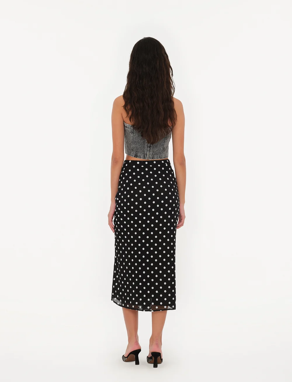 ROTATE Birger Christensen - Chiffon Midi Skirt - midi-röcke - 1000 black comb. - 3