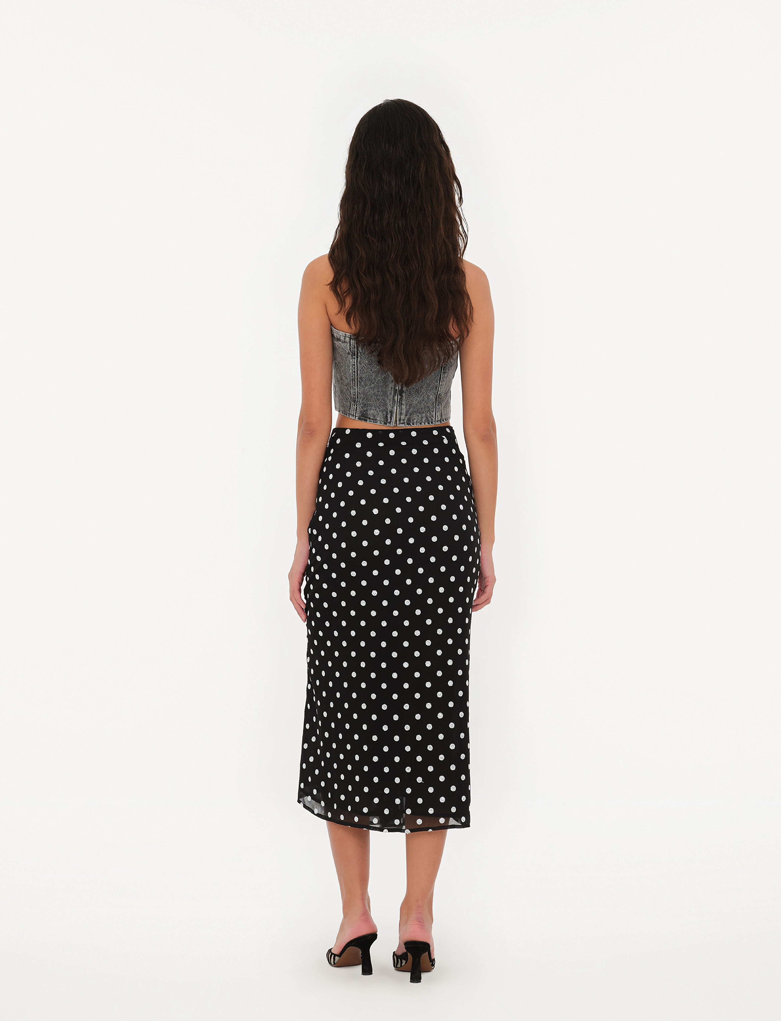 ROTATE - Chiffon Midi Skirt - midi kjolar - 1000 black comb. - 3