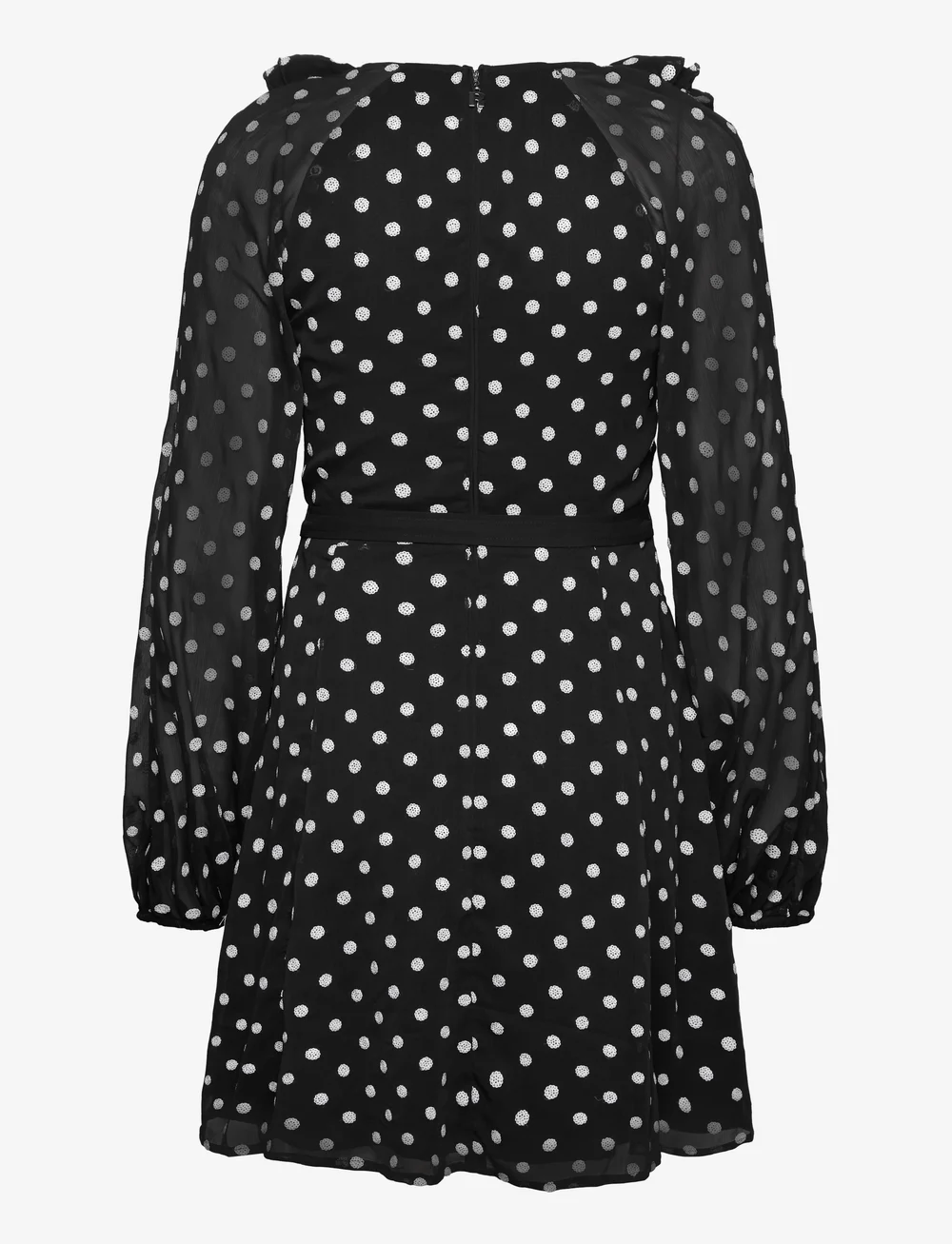 ROTATE Birger Christensen - Chiffon Ruffle Mini Dress - party dresses - 1000 black comb. - 2