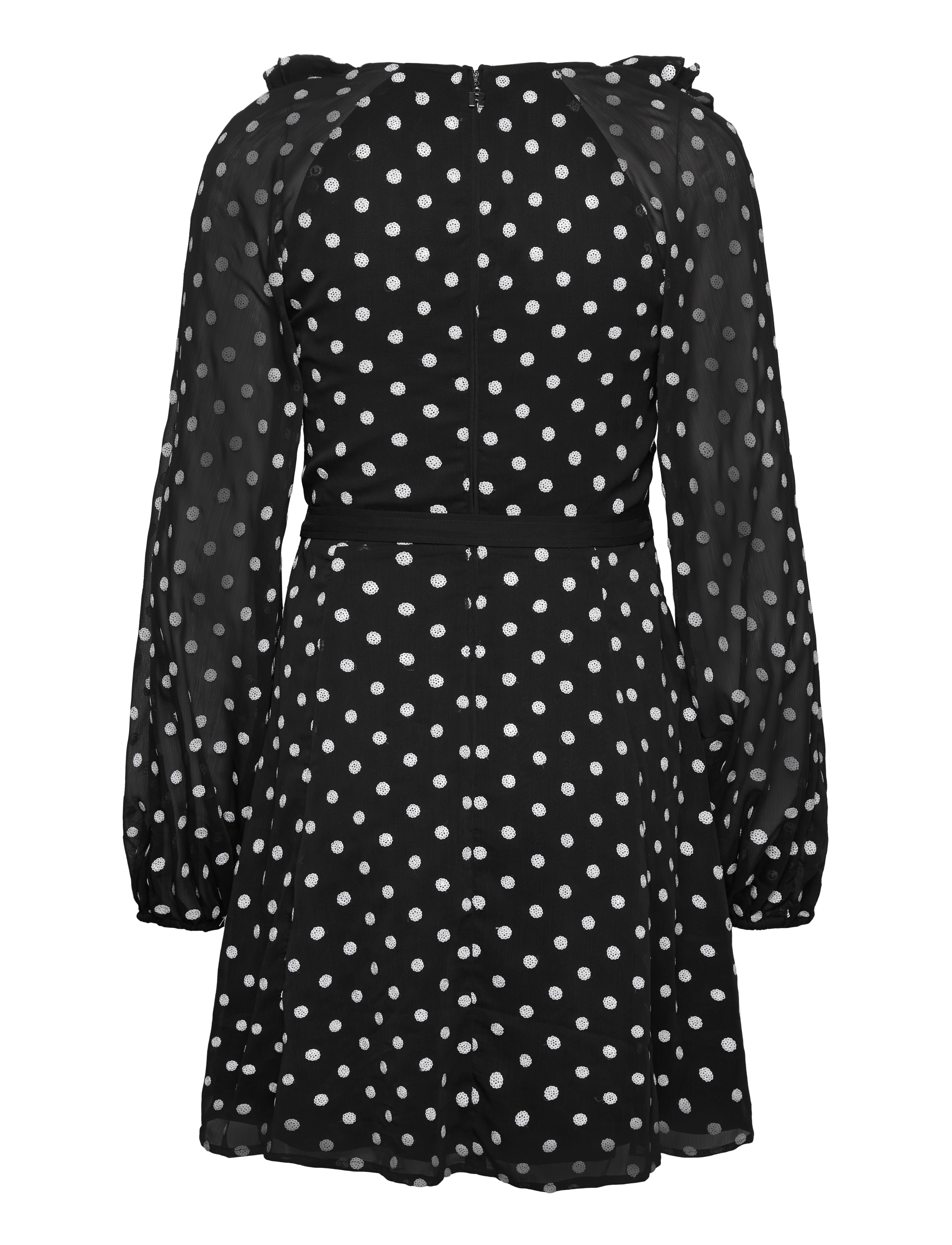 ROTATE - CHIFFON RUFFLE MINI DRESS - partíkjólar - 1000 black comb. - 2