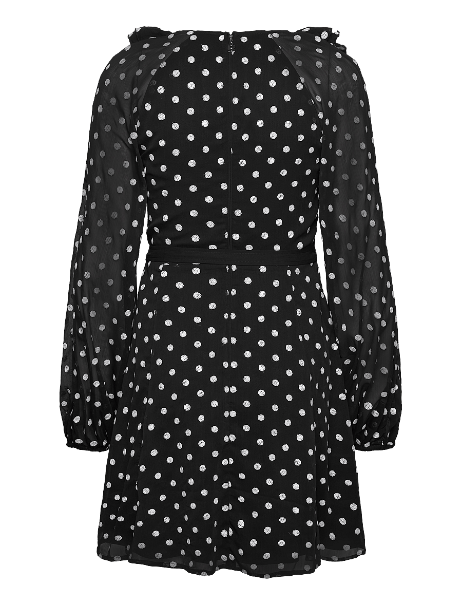 ROTATE - CHIFFON RUFFLE MINI DRESS - partíkjólar - 1000 black comb. - 2