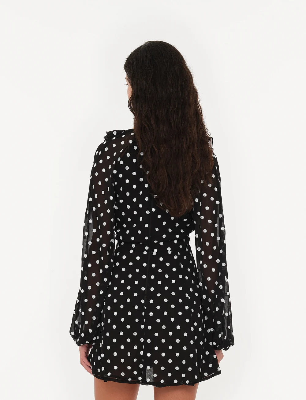 ROTATE Birger Christensen - Chiffon Ruffle Mini Dress - party dresses - 1000 black comb. - 3