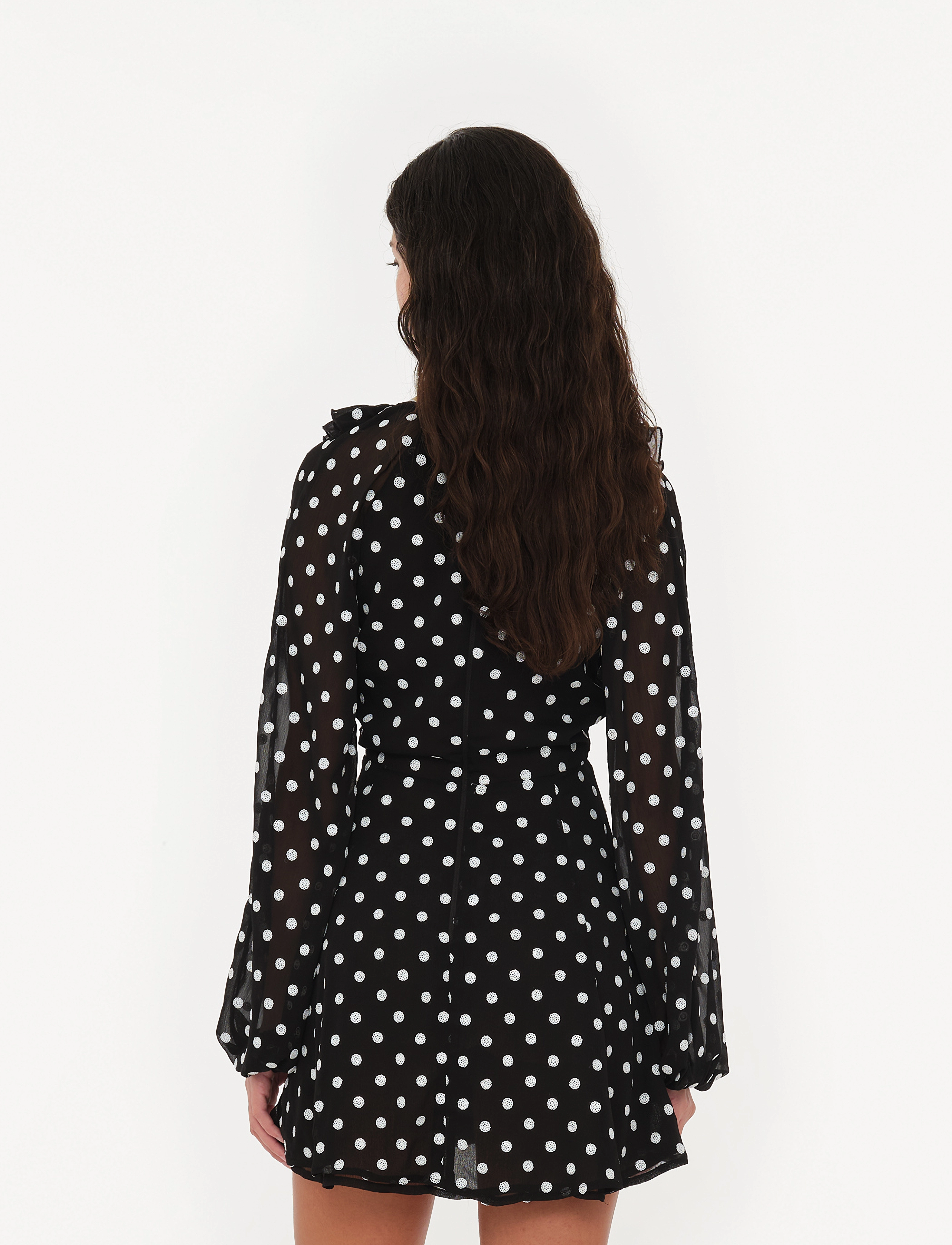 ROTATE - CHIFFON RUFFLE MINI DRESS - partíkjólar - 1000 black comb. - 3
