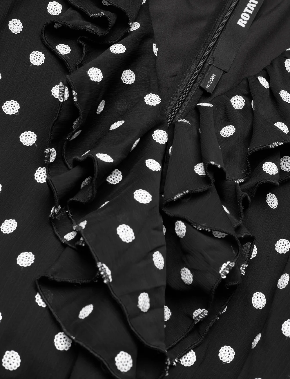 ROTATE Birger Christensen - Chiffon Ruffle Mini Dress - party dresses - 1000 black comb. - 4