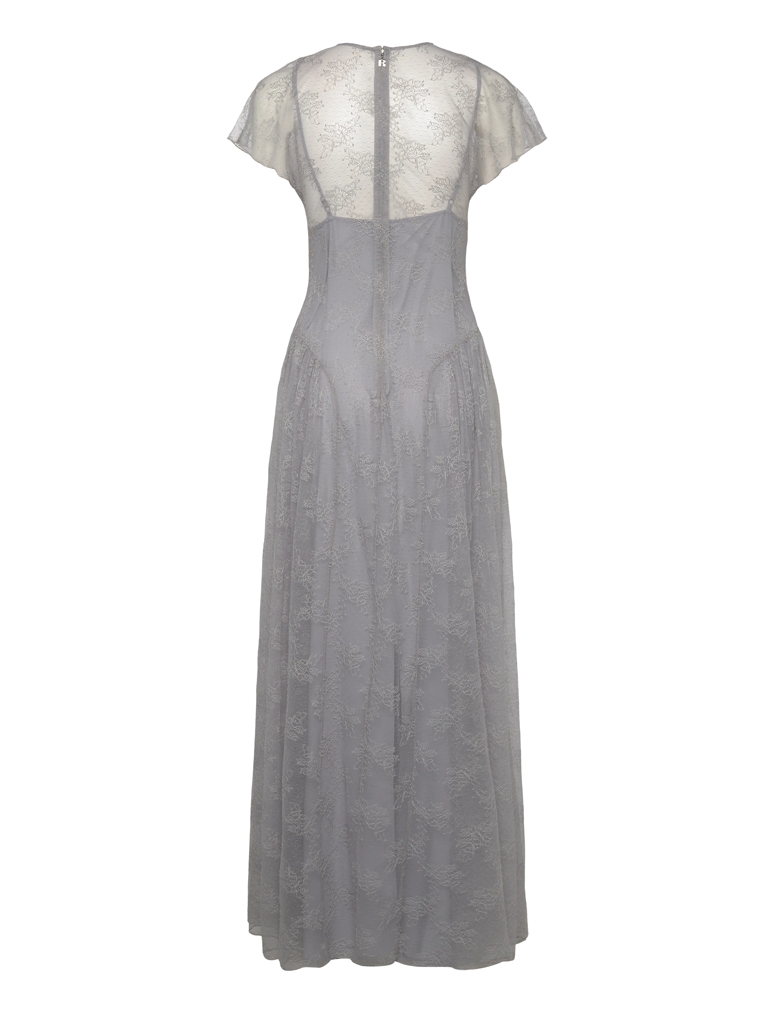 ROTATE - Lace Maxi V-Neck Dress - alloy (light gray) - 1