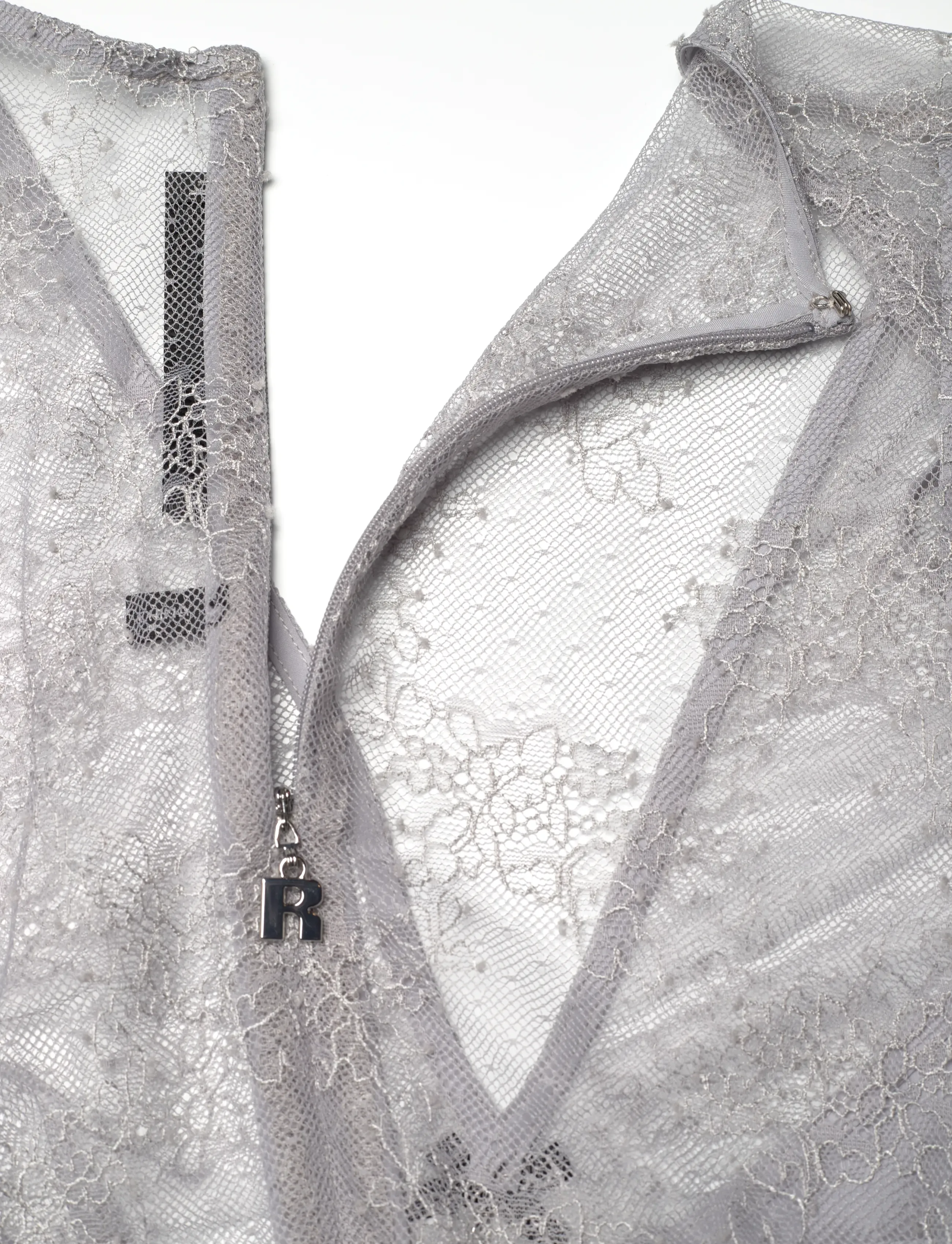 ROTATE - Lace Maxi V-Neck Dress - alloy (light gray) - 4