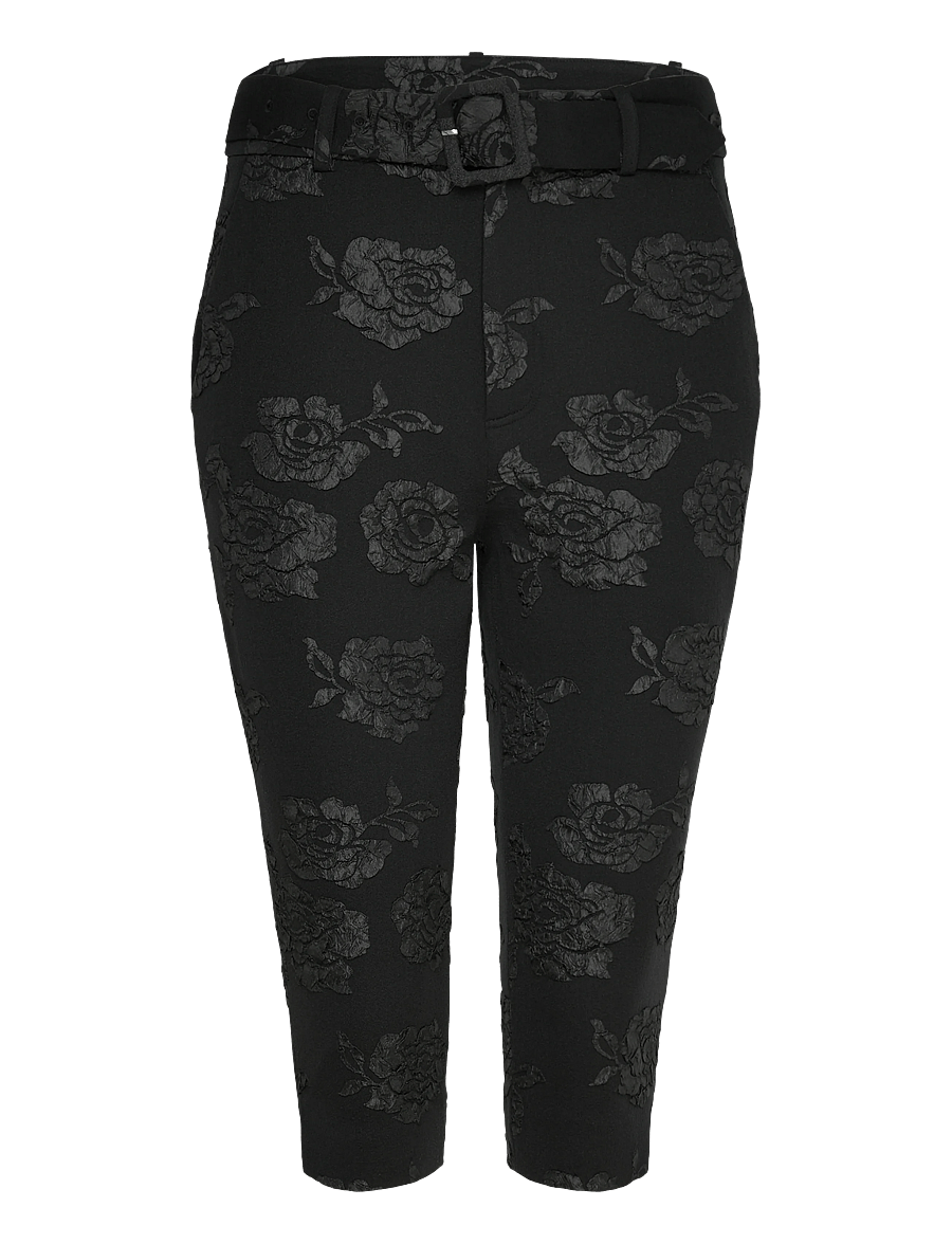 ROTATE - JACQUARD CAPRI PANTS - capri pants - black - 0