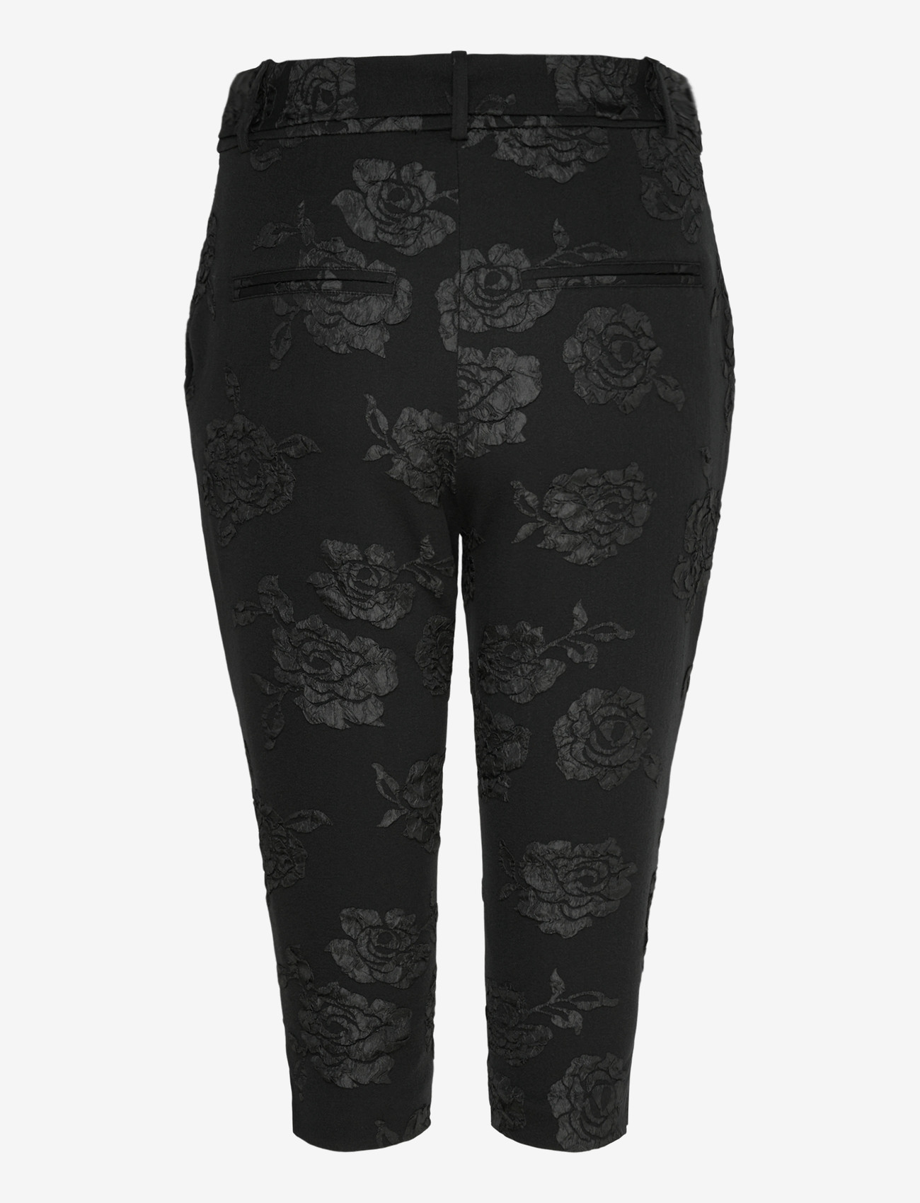 ROTATE - JACQUARD CAPRI PANTS - kapripüksid - black - 1