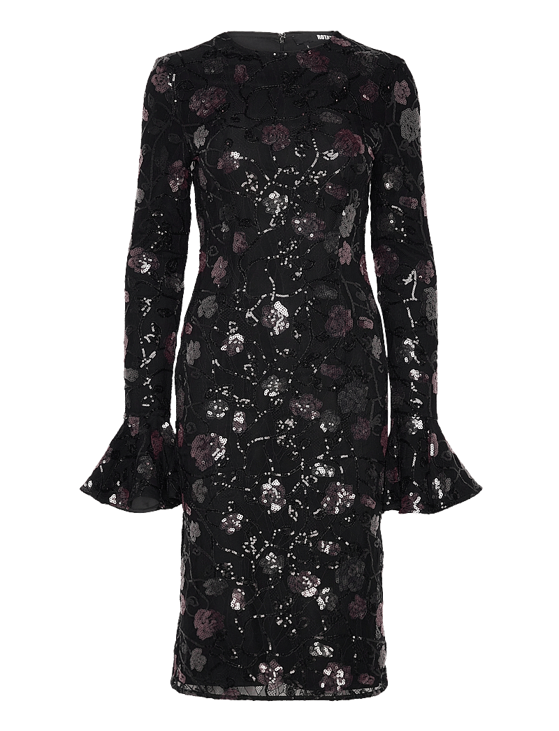 ROTATE Birger Christensen - Lace Fitted Midi Dress - black - 1