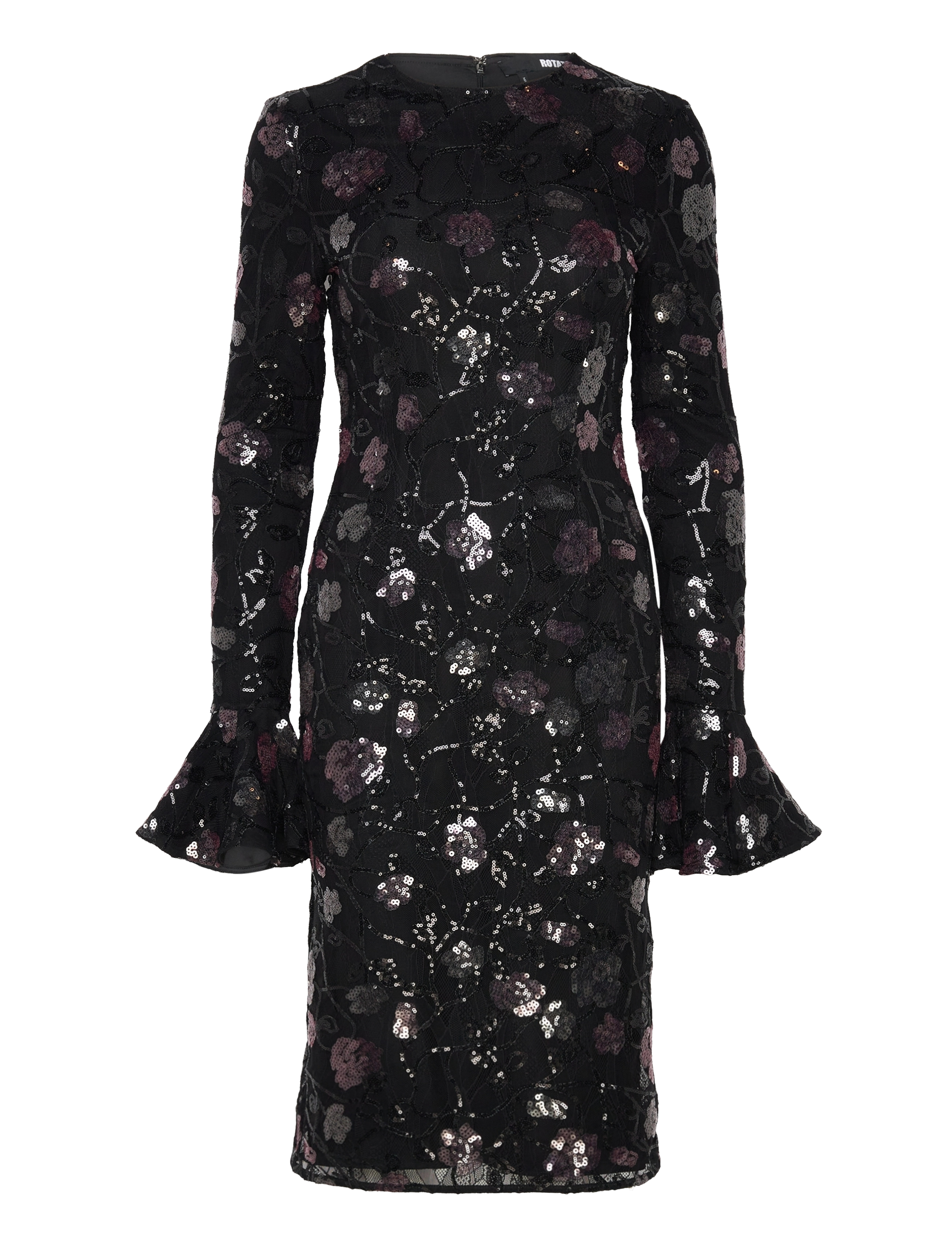 ROTATE - Lace Fitted Midi Dress - black - 1