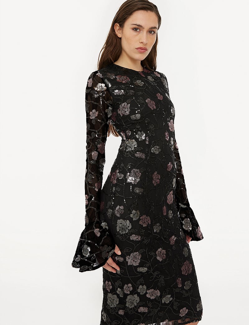 ROTATE Birger Christensen - Lace Fitted Midi Dress - black - 0