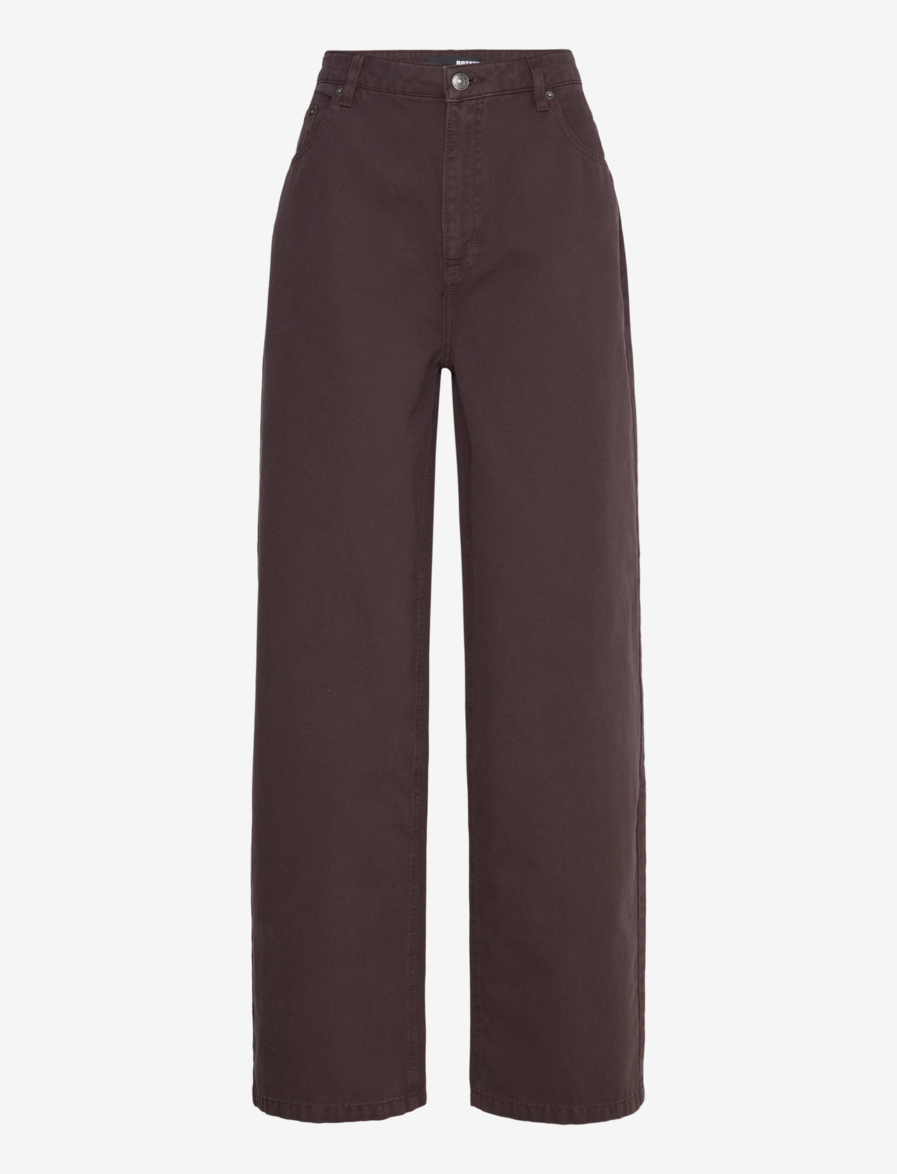 ROTATE - HEAVY WOVEN WIDE PANTS - laia säärega püksid - chocolate plum (brown) - 1