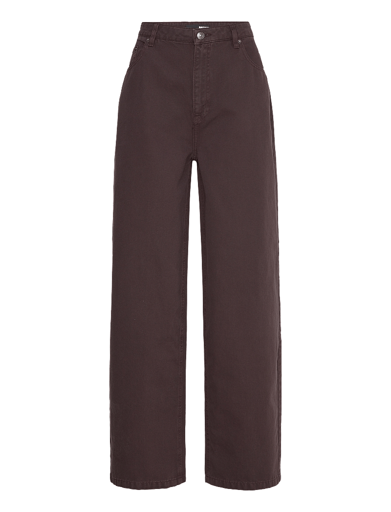 ROTATE - HEAVY WOVEN WIDE PANTS - laia säärega püksid - chocolate plum (brown) - 1