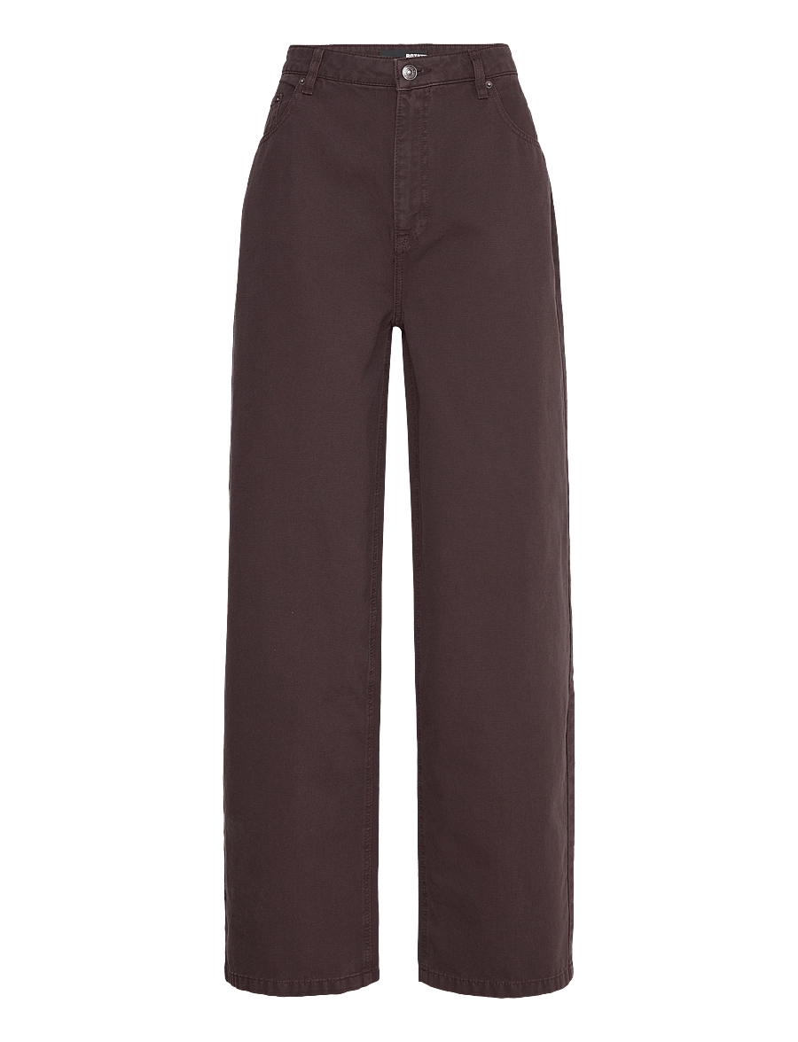 ROTATE - HEAVY WOVEN WIDE PANTS - hosen mit weitem bein - chocolate plum (brown) - 1
