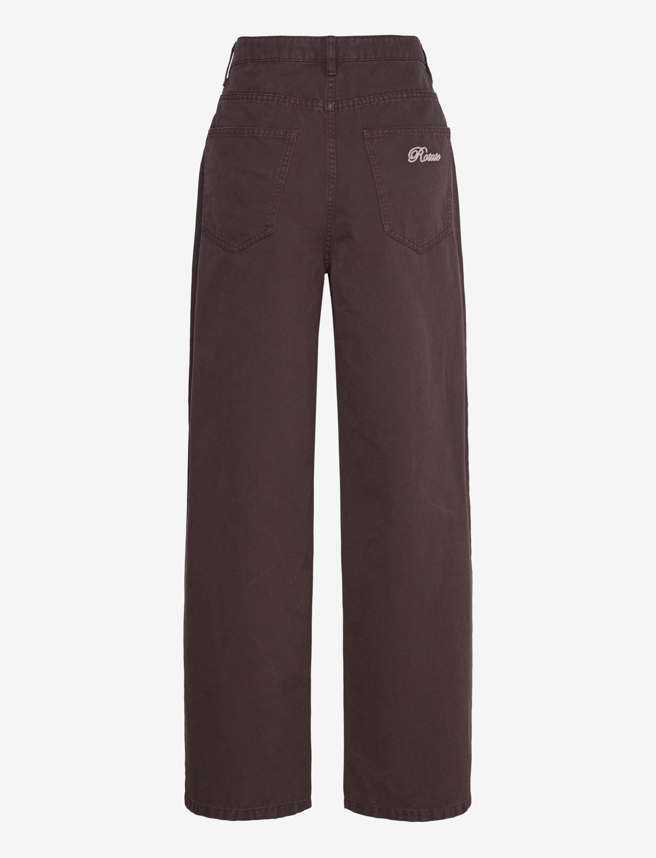 ROTATE - HEAVY WOVEN WIDE PANTS - laia säärega püksid - chocolate plum (brown) - 2