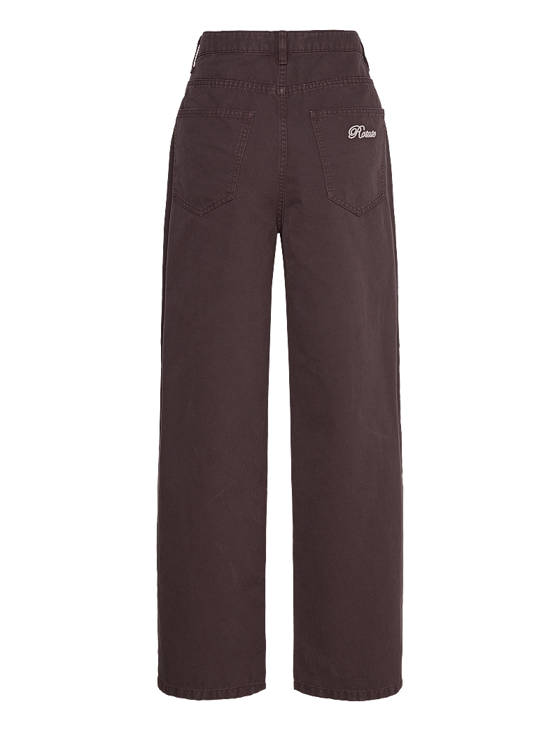 ROTATE - HEAVY WOVEN WIDE PANTS - laia säärega püksid - chocolate plum (brown) - 2