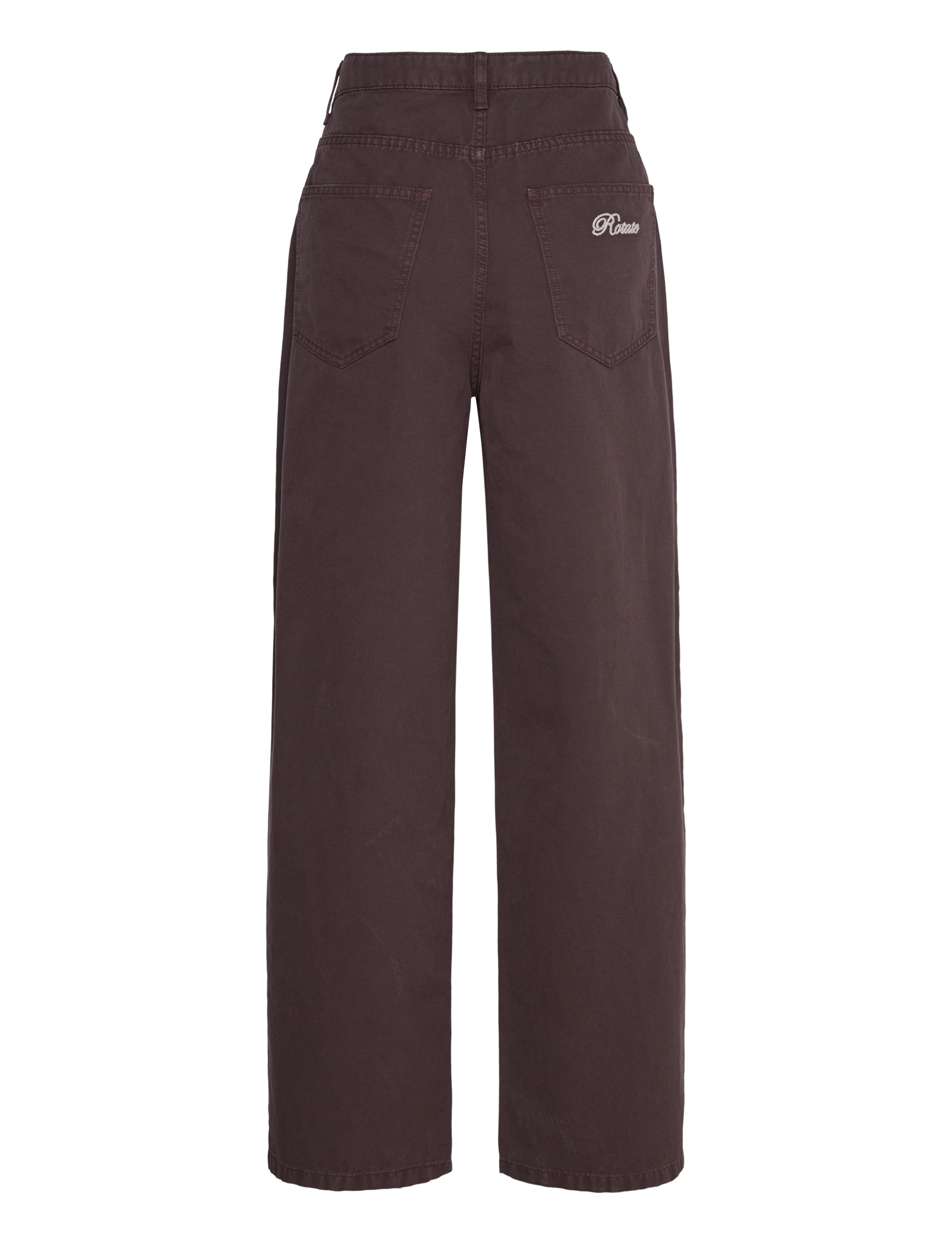 ROTATE - HEAVY WOVEN WIDE PANTS - hosen mit weitem bein - chocolate plum (brown) - 2