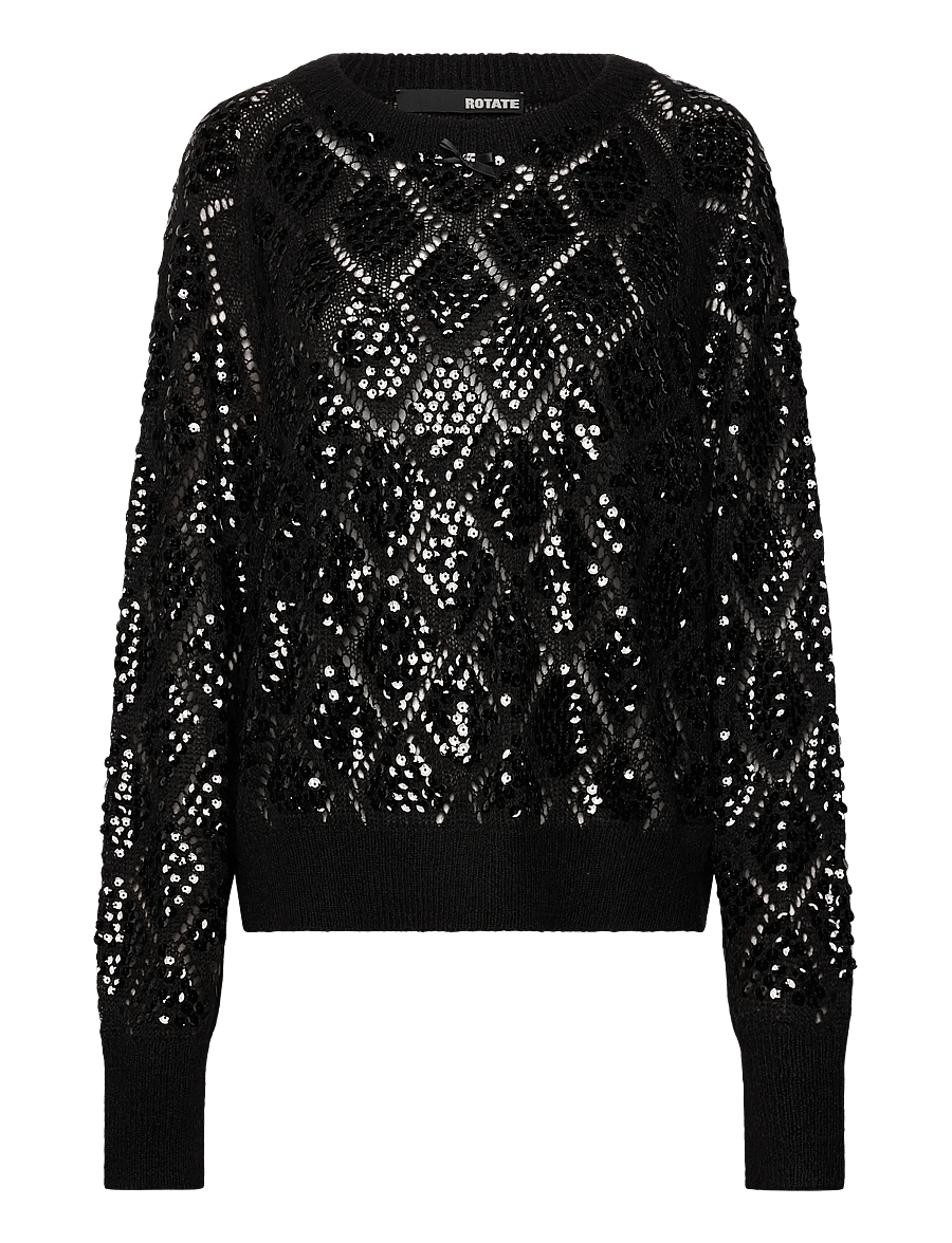 ROTATE - SEQUIN KNIT JUMPER - gebreide truien - black - 0