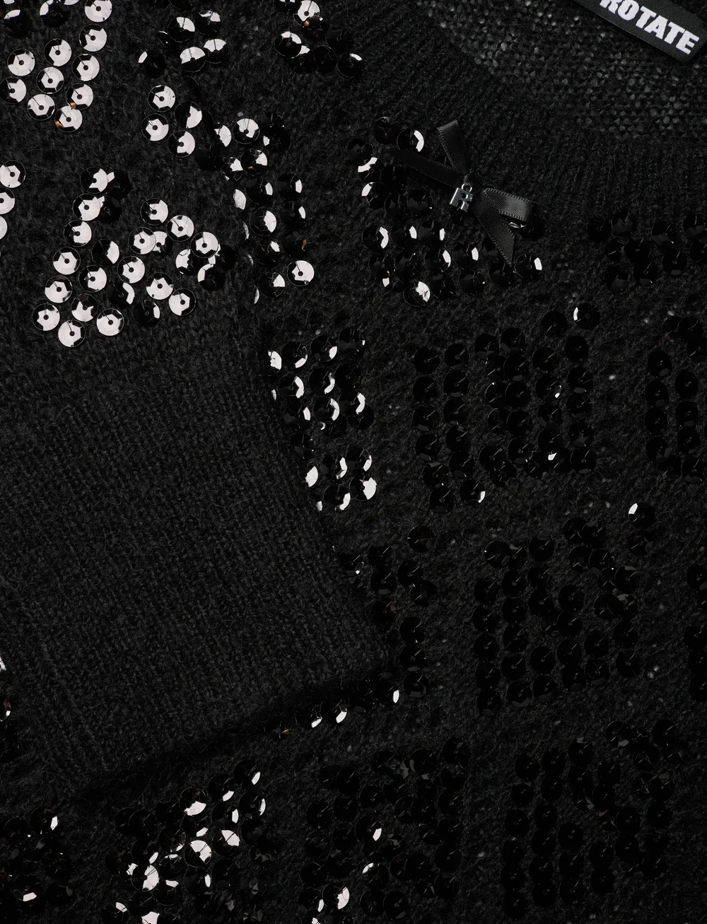 ROTATE Birger Christensen - SEQUIN KNIT JUMPER - pullover - black - 2