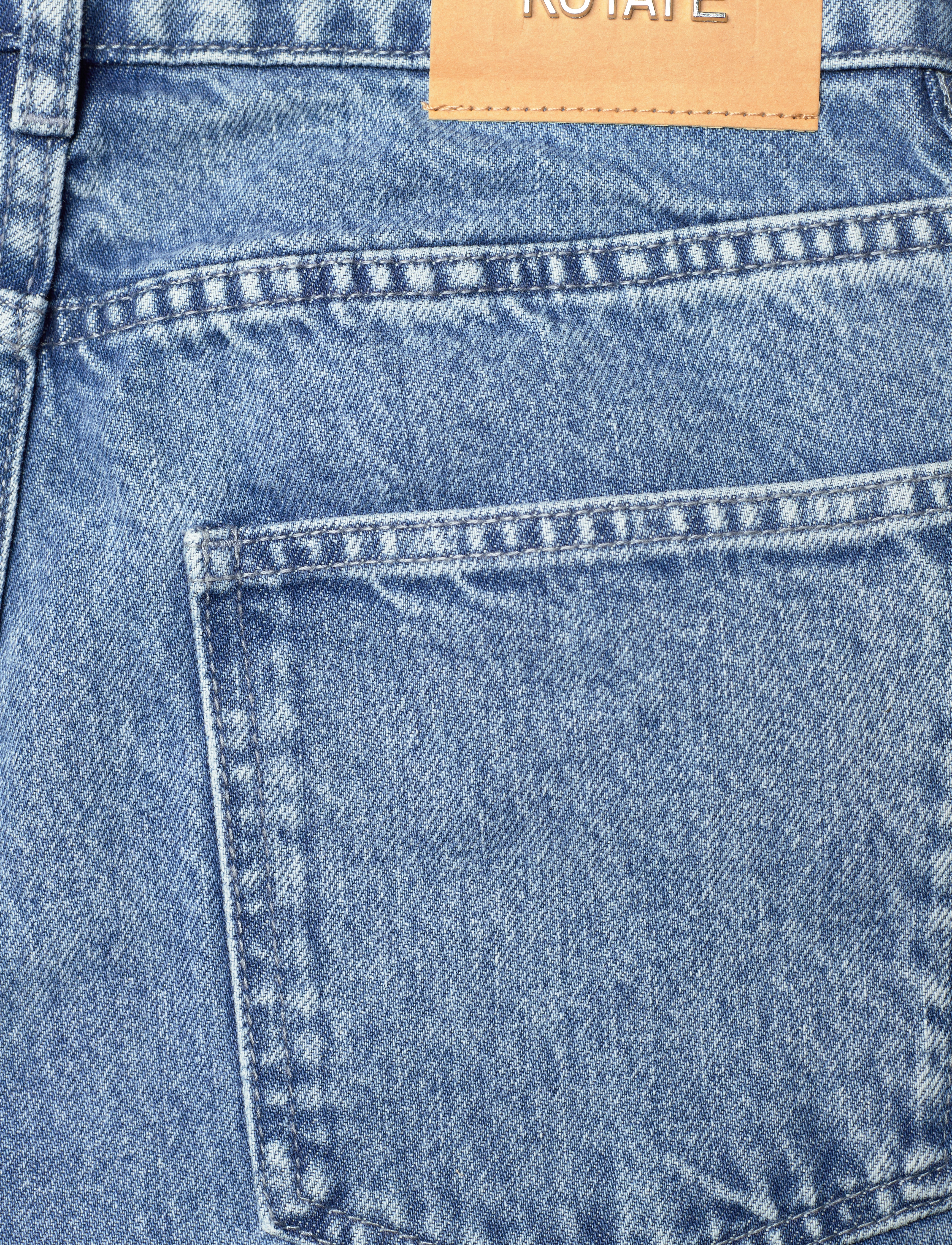 ROTATE - Rhinestone Wide Leg Jeans - brede jeans - medium blue denim - 4