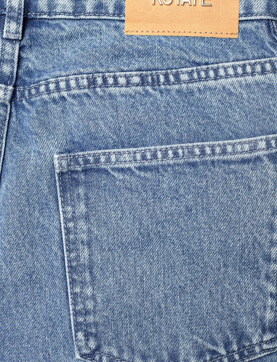 ROTATE - Rhinestone Wide Leg Jeans - brede jeans - medium blue denim - 4