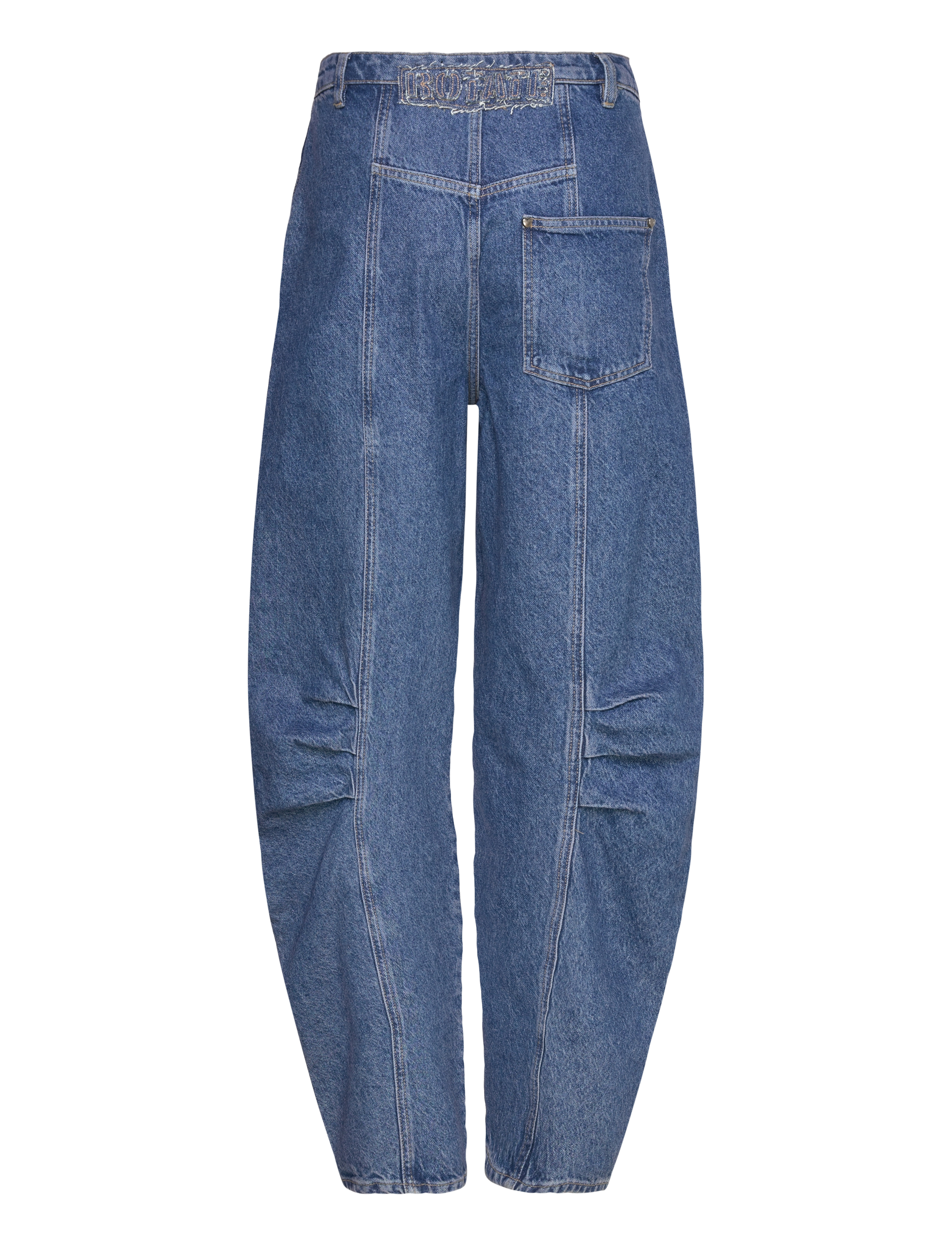 ROTATE - TWILL CARGO PANTS - leveälahkeiset farkut - medium blue denim - 1