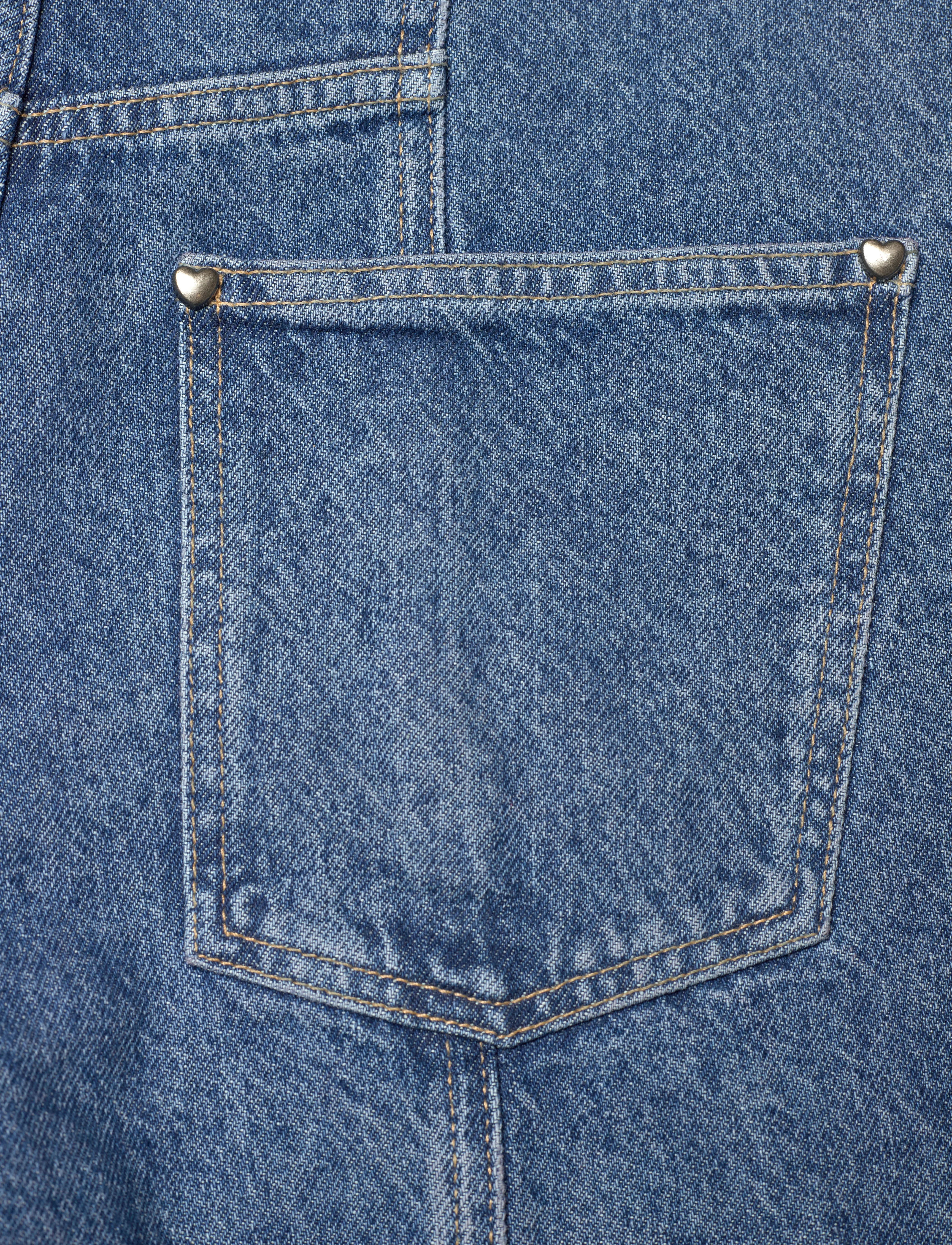 ROTATE - TWILL CARGO PANTS - leveälahkeiset farkut - medium blue denim - 4