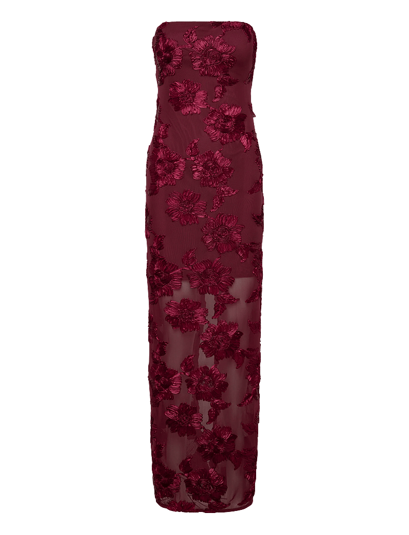 ROTATE - 3D MESH MAXI DRESS - aftenkjoler - tawny port - 0