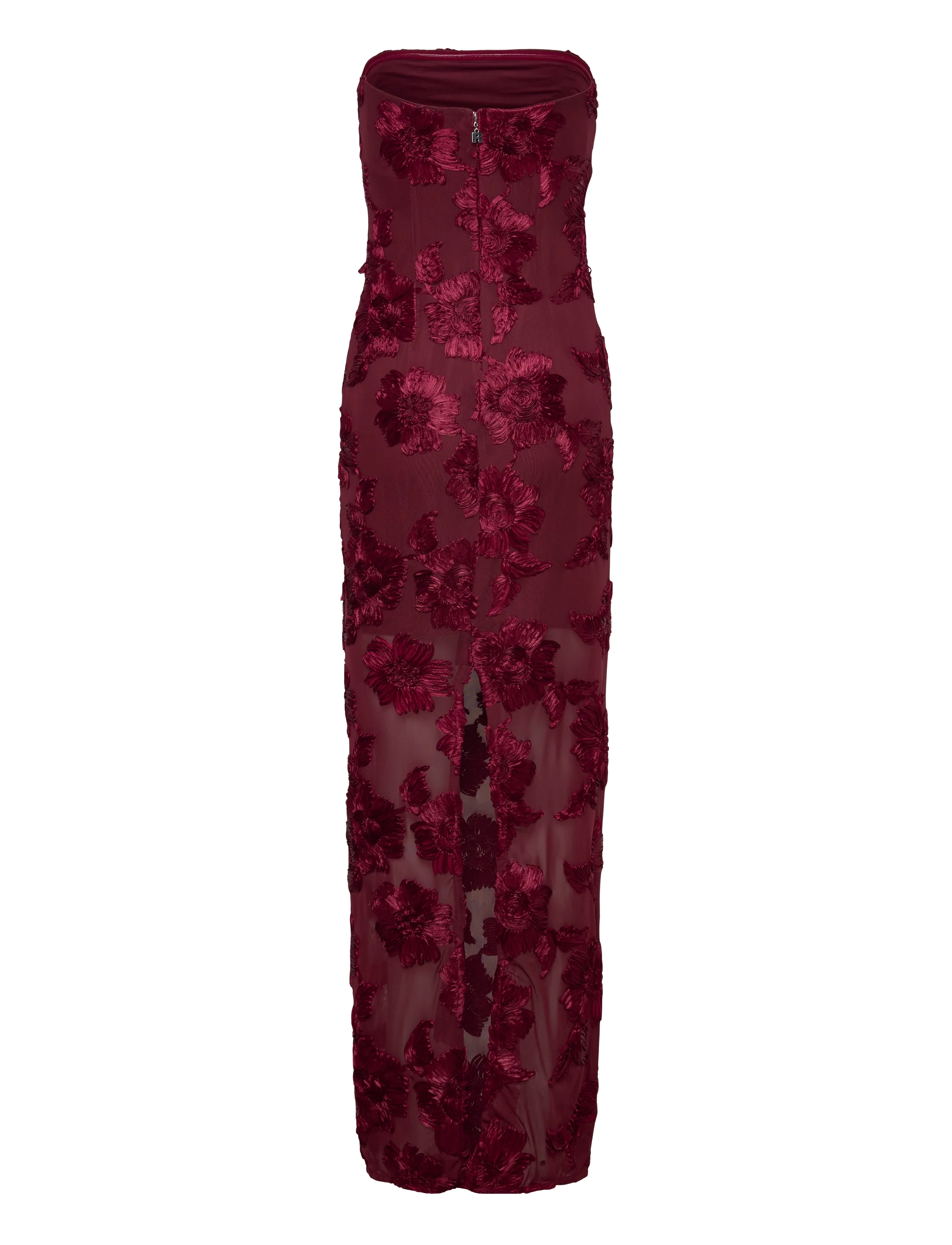 ROTATE - 3D MESH MAXI DRESS - tawny port - 1