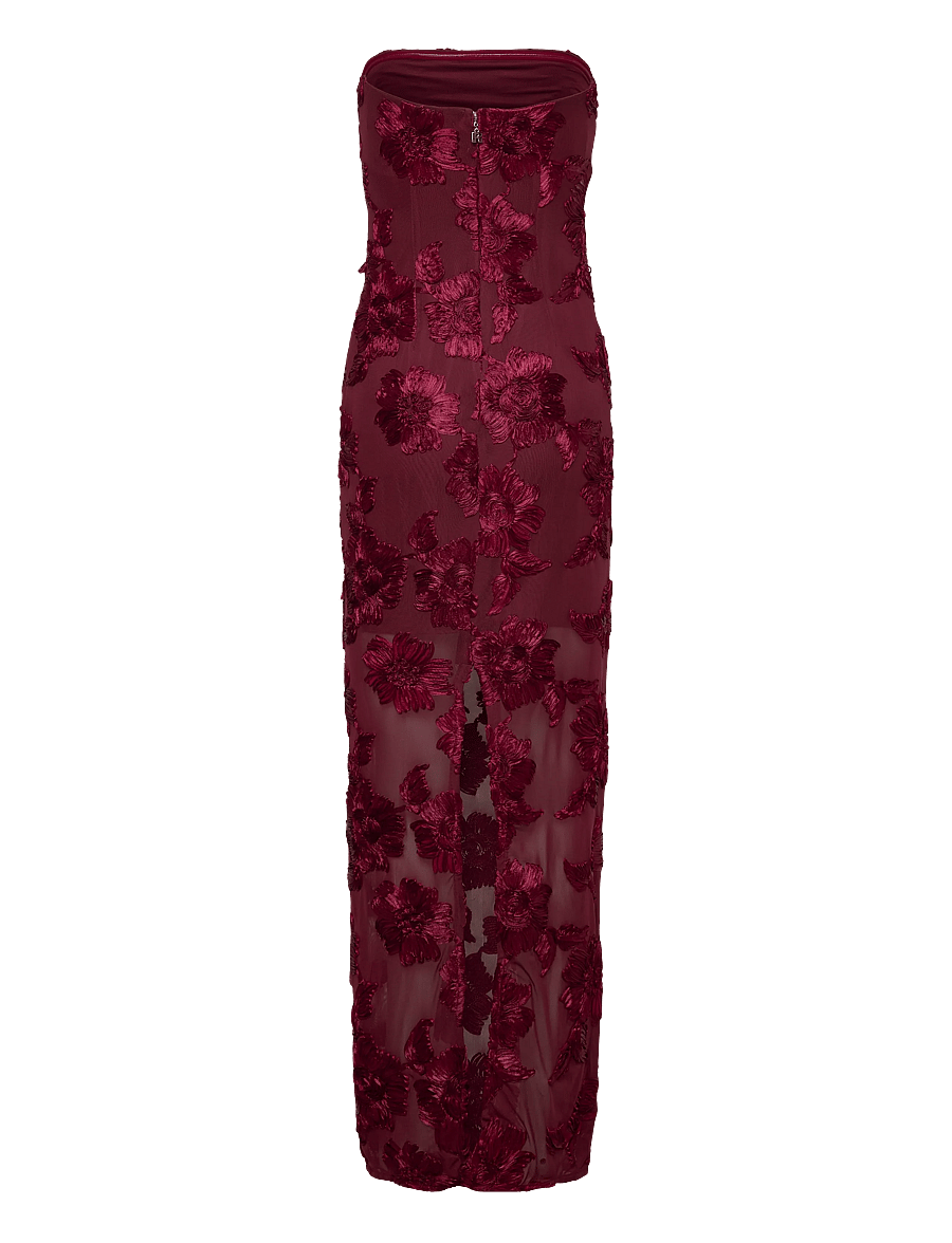 ROTATE - 3D MESH MAXI DRESS - tawny port - 1