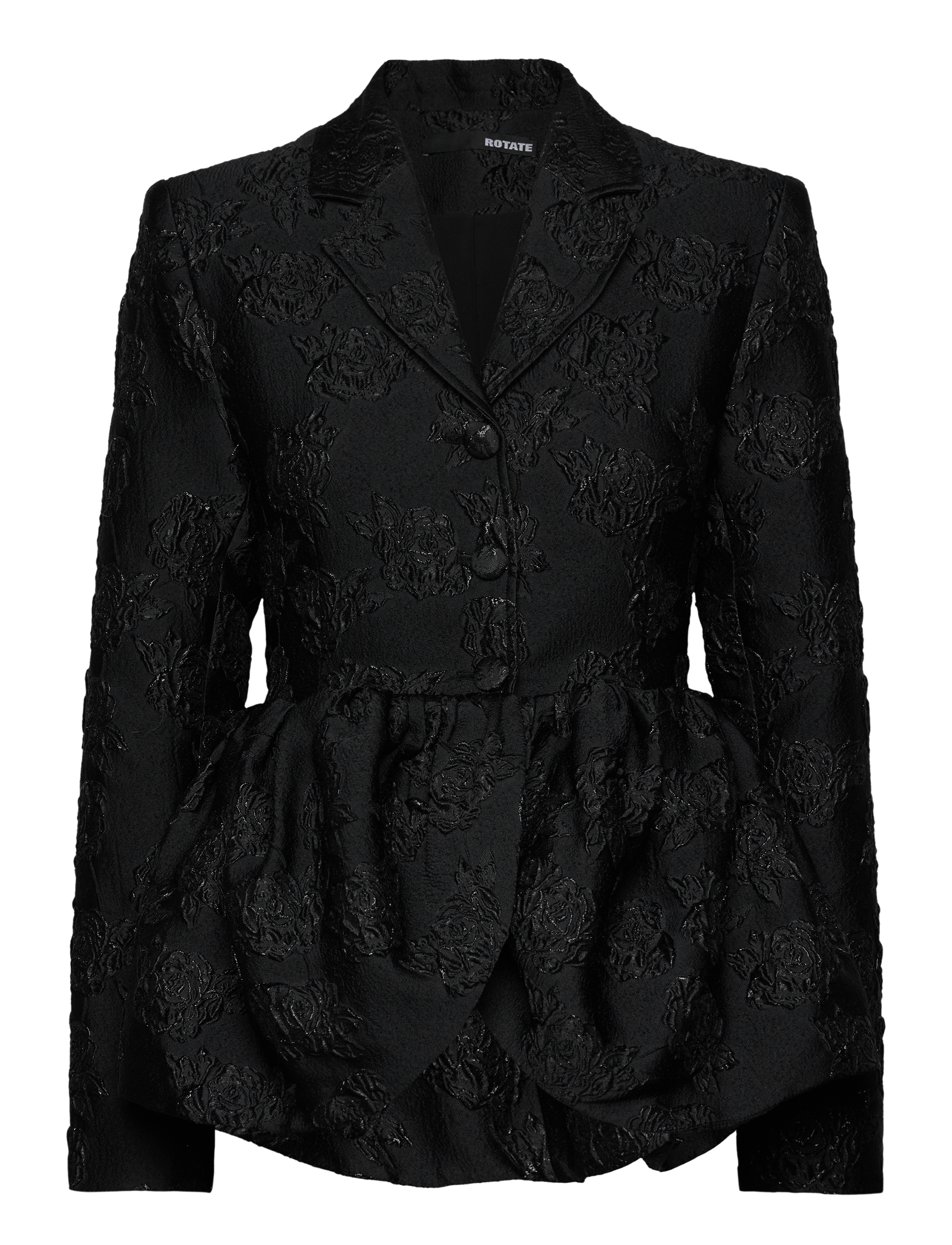 ROTATE Jacquard Draped Blazer Schwarz - 38 - Damen