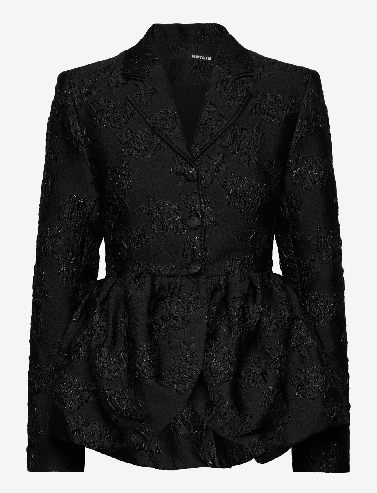 ROTATE - JACQUARD DRAPED BLAZER - yksiriviset bleiserit - black - 1