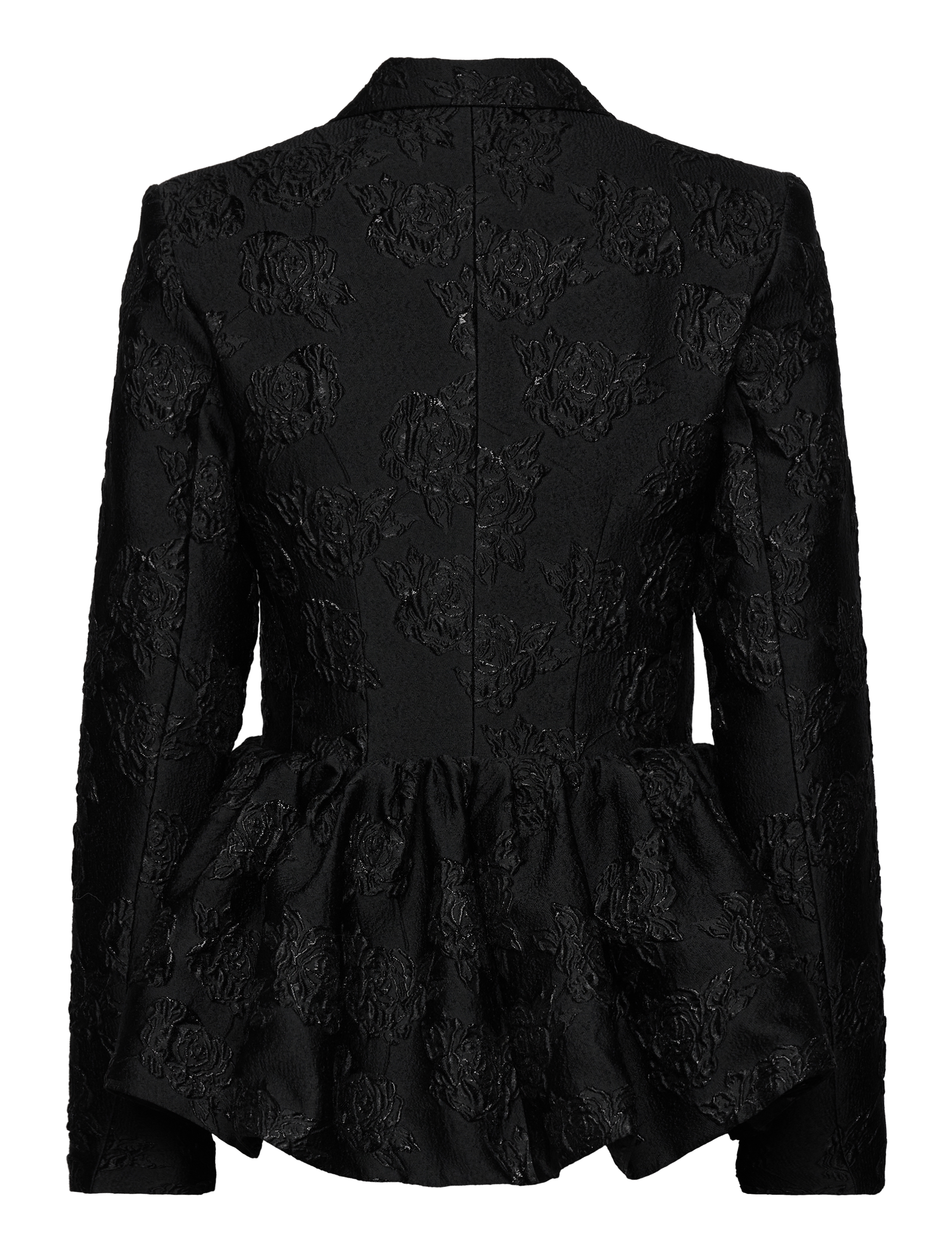 ROTATE - JACQUARD DRAPED BLAZER - einhnepptir jakkar - black - 2