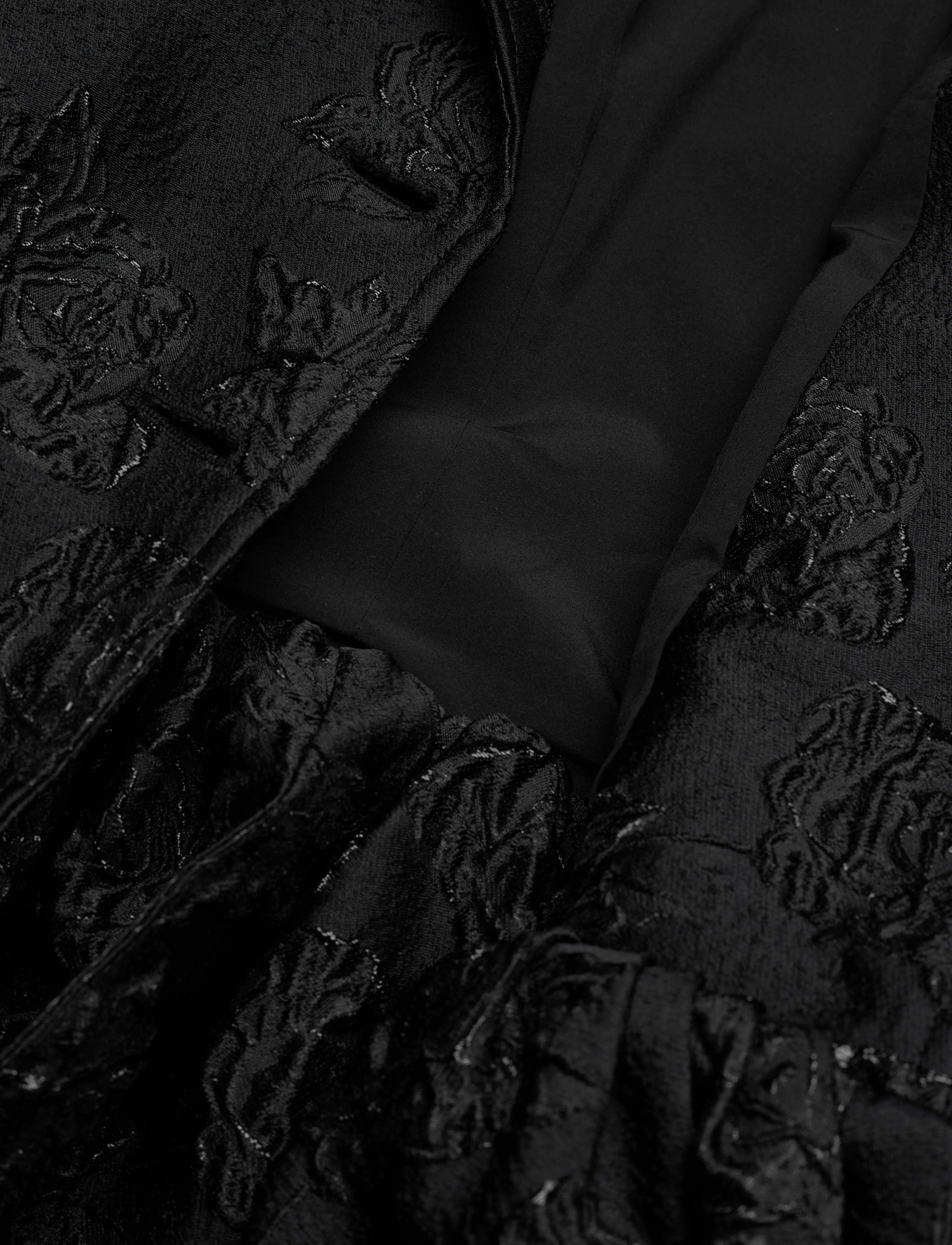ROTATE - JACQUARD DRAPED BLAZER - einhnepptir jakkar - black - 5