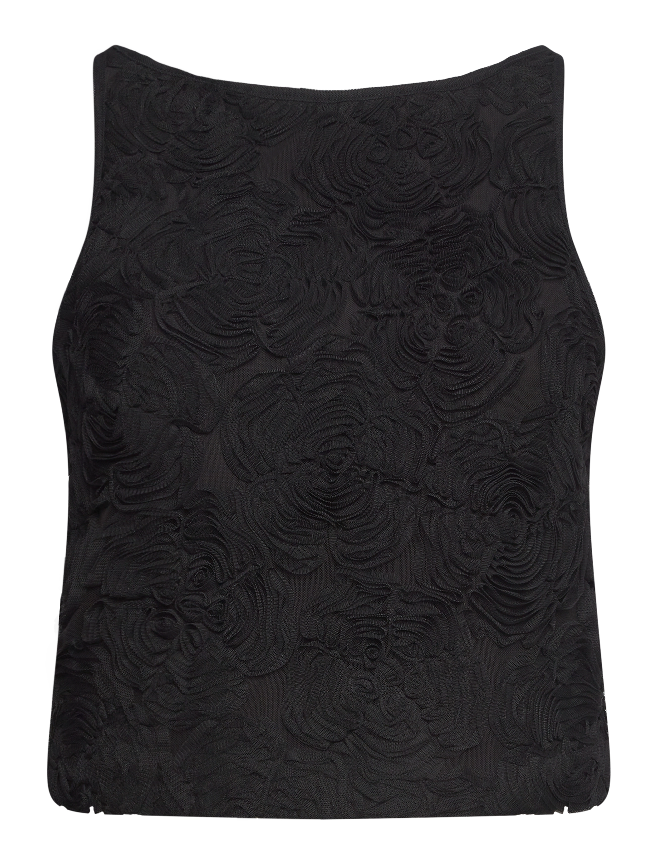 ROTATE Flower Mesh Boatneck Oberteil Schwarz - 40 - Damen