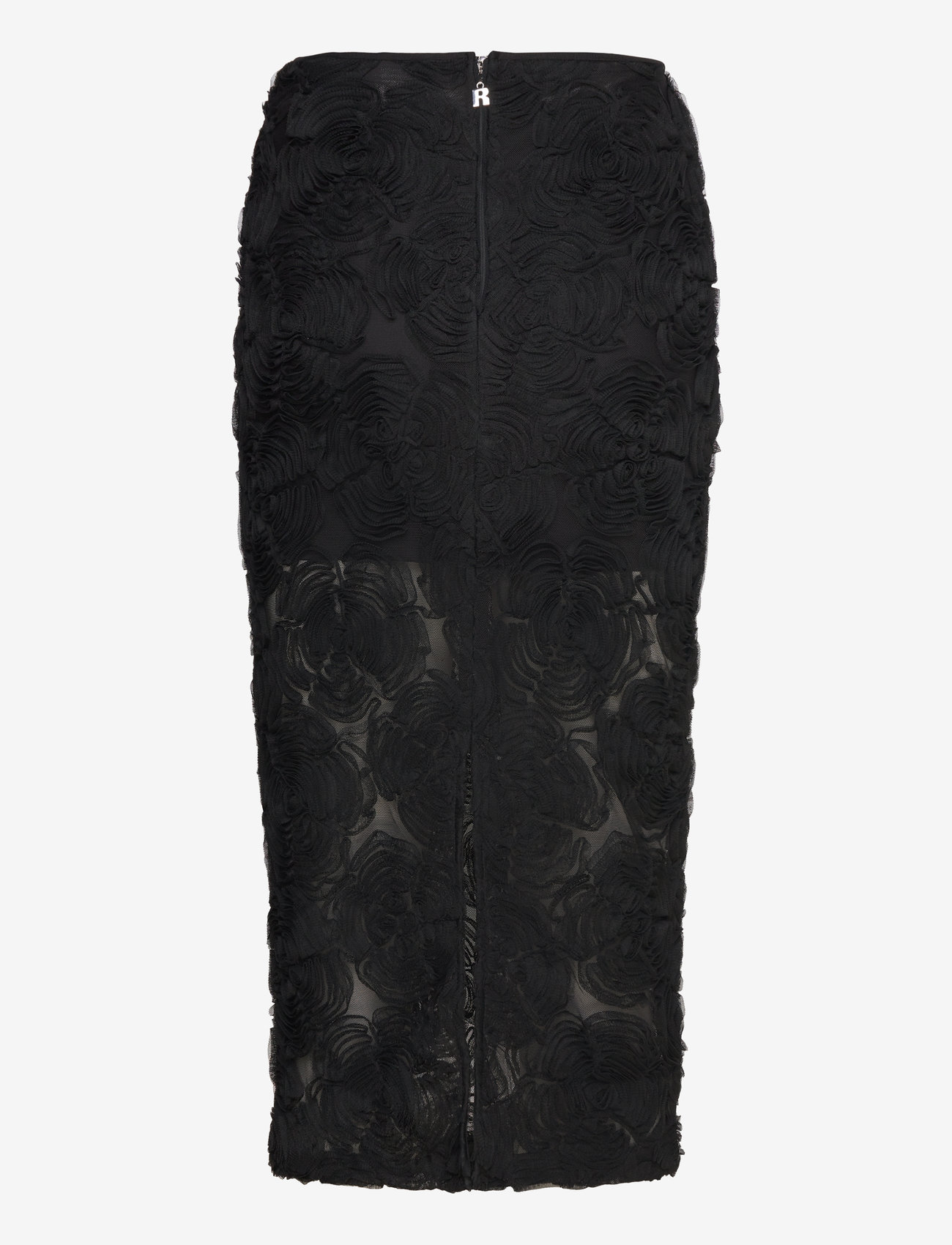 ROTATE Birger Christensen - Flower Mesh Pencil Skirt - midi nederdele - black - 1