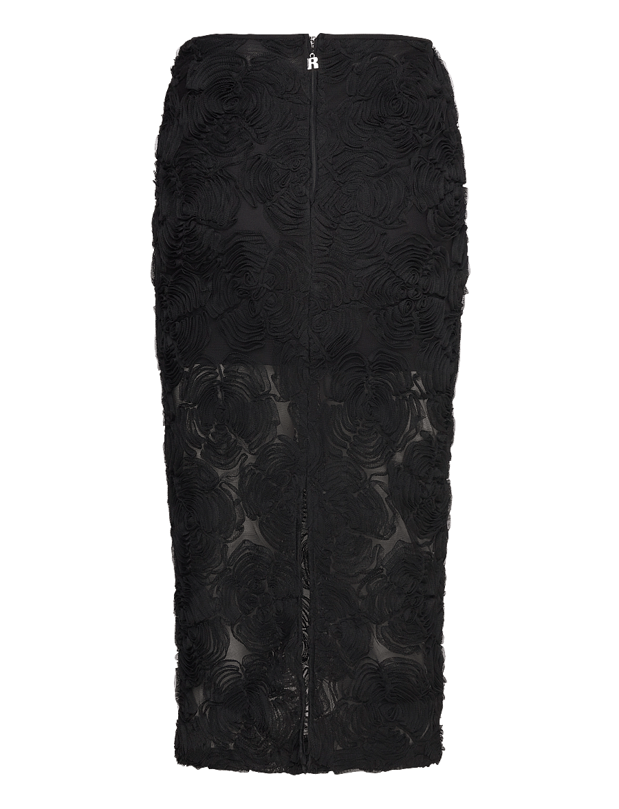 ROTATE - Flower Mesh Pencil Skirt - black - 1