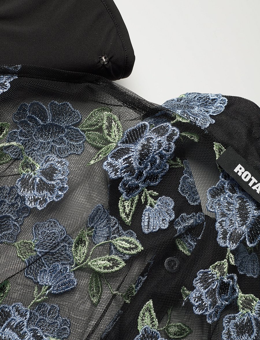ROTATE - Mesh Fitted Shirt - langærmede skjorter - 1000 black comb. - 3